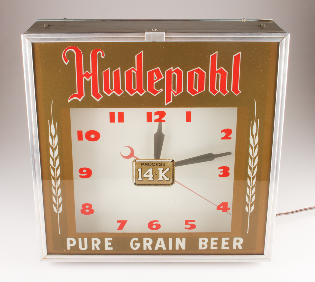 The Countryman Inc. Co. "Hudepohl" Square Advertising Clock