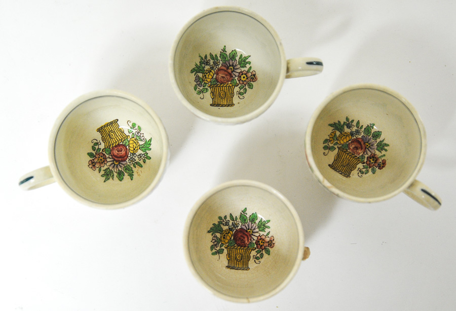 Set of Four Antique Belmar Wedgwood Demitasse Cups and Saucers