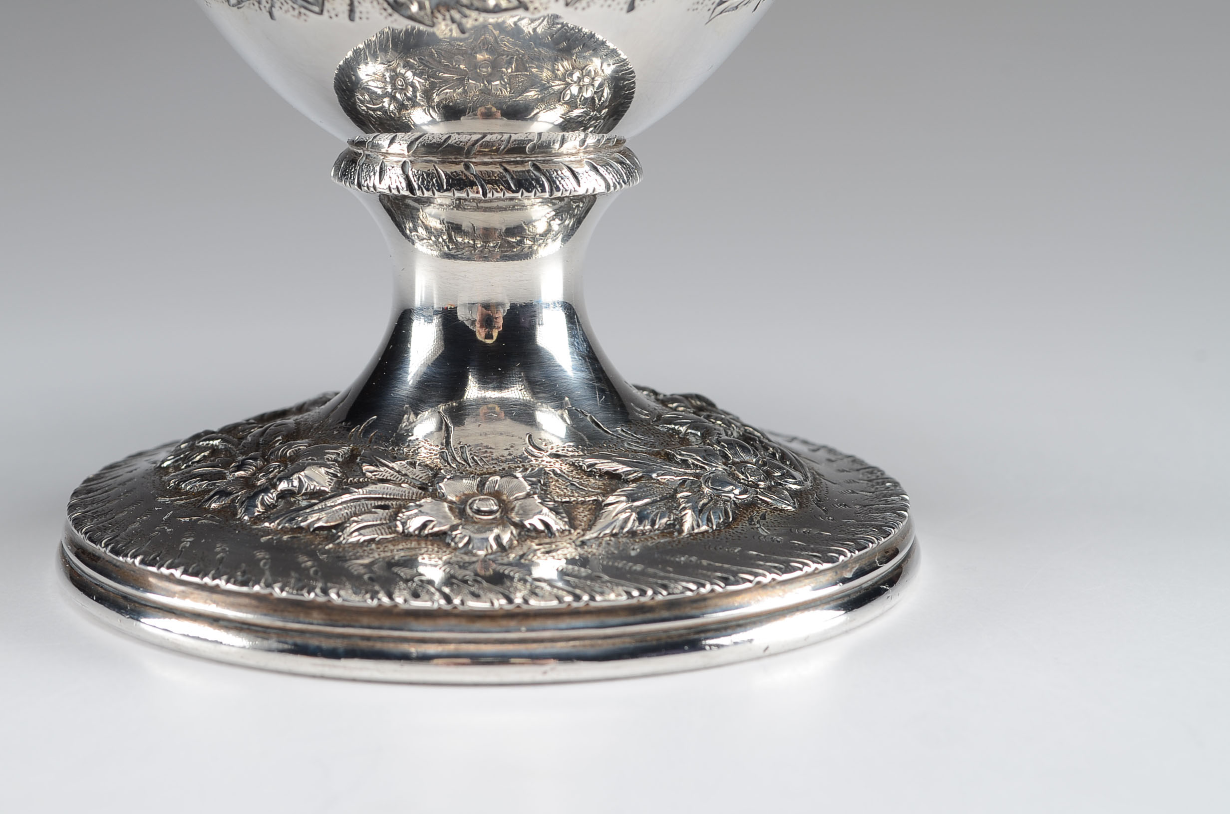 Antique S. Kirk & Sons Sterling Silver Repousse Sugar Bowl