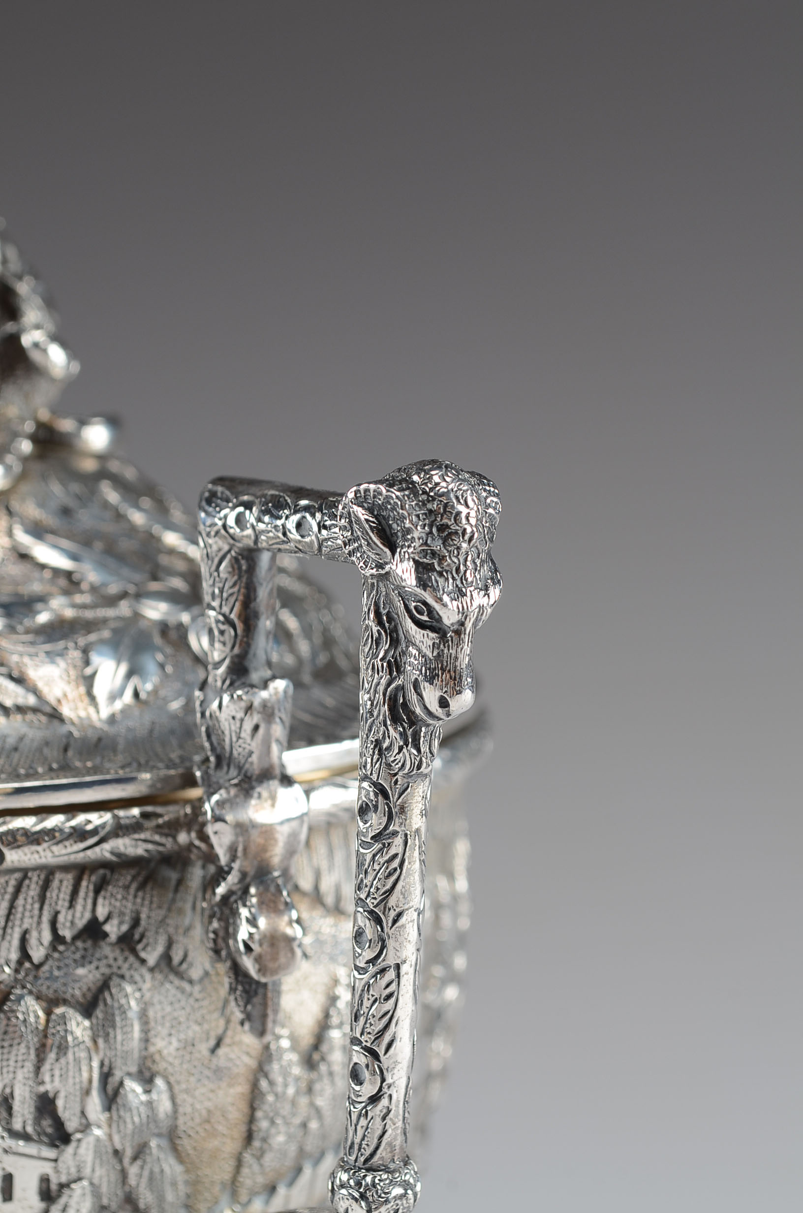 Antique S. Kirk & Sons Sterling Silver Repousse Sugar Bowl