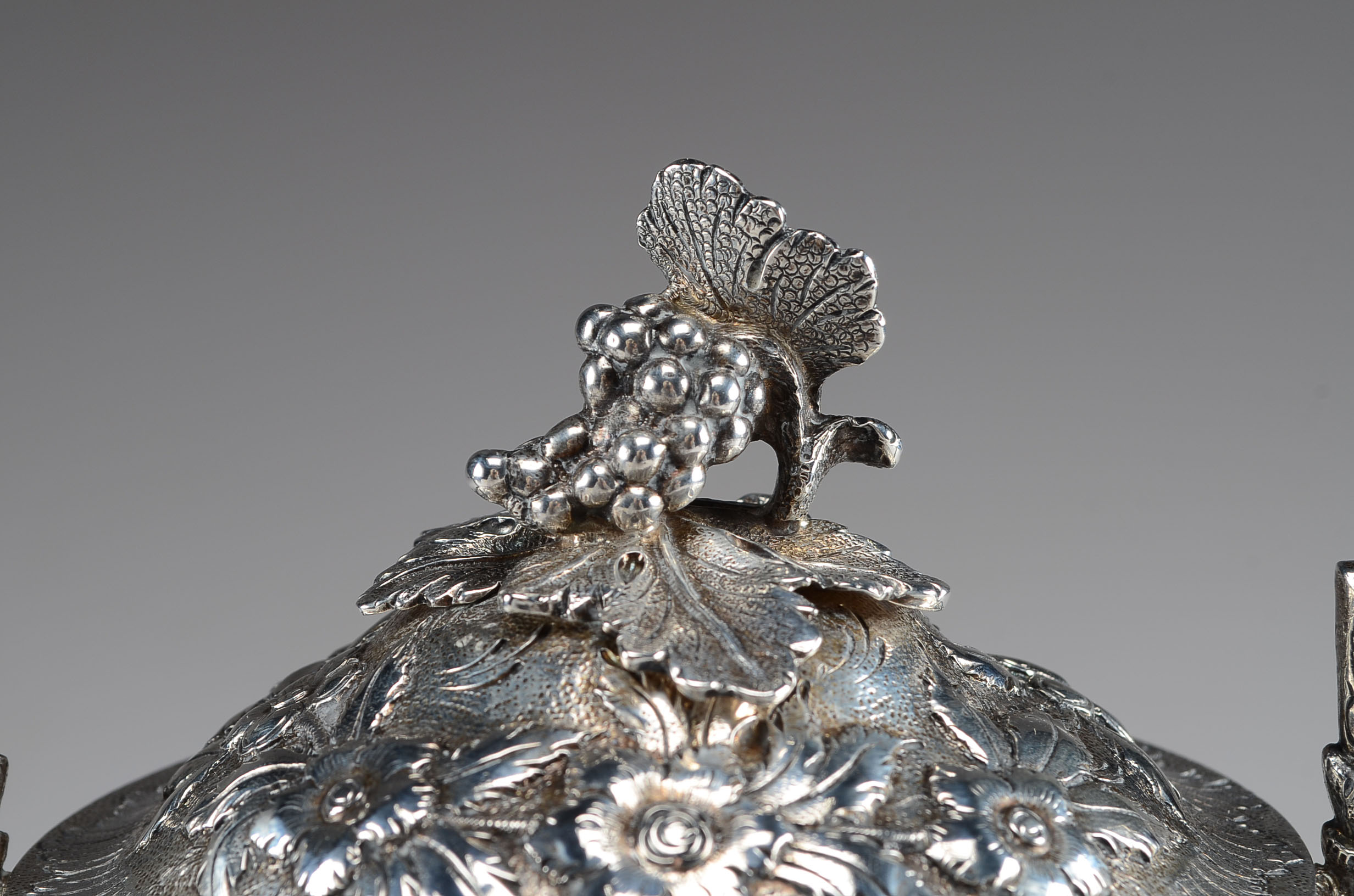 Antique S. Kirk & Sons Sterling Silver Repousse Sugar Bowl