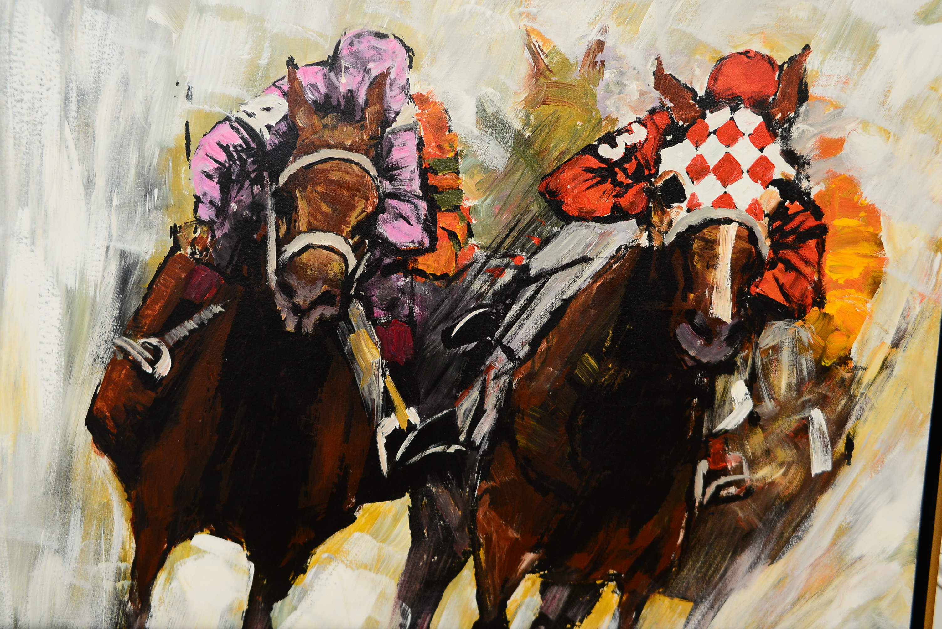 Lee Reynolds "Three Four Action" Racing Painting