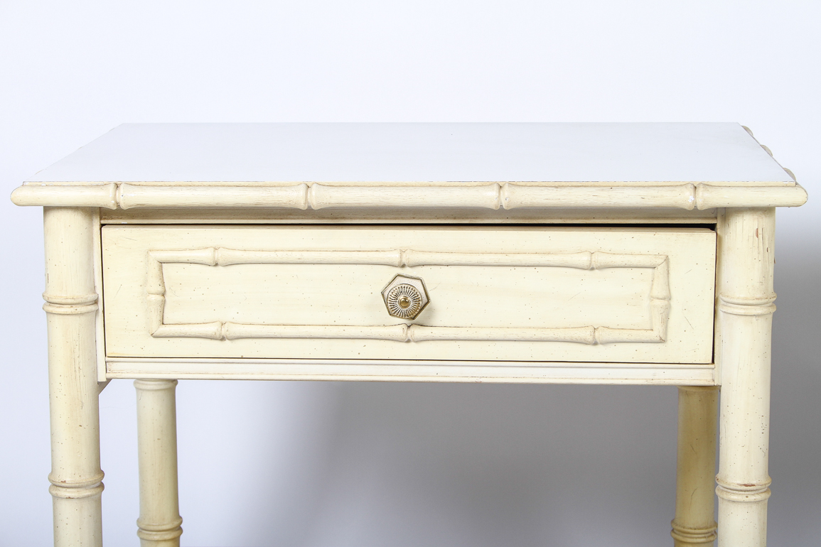 Pair of Vintage Thomasville Allegro Faux Bamboo Nightstands