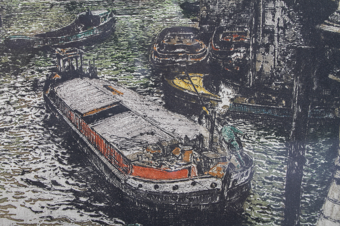 Luigi Kasimir Pencil Signed Etching "Hamburg, Zoli Canal"