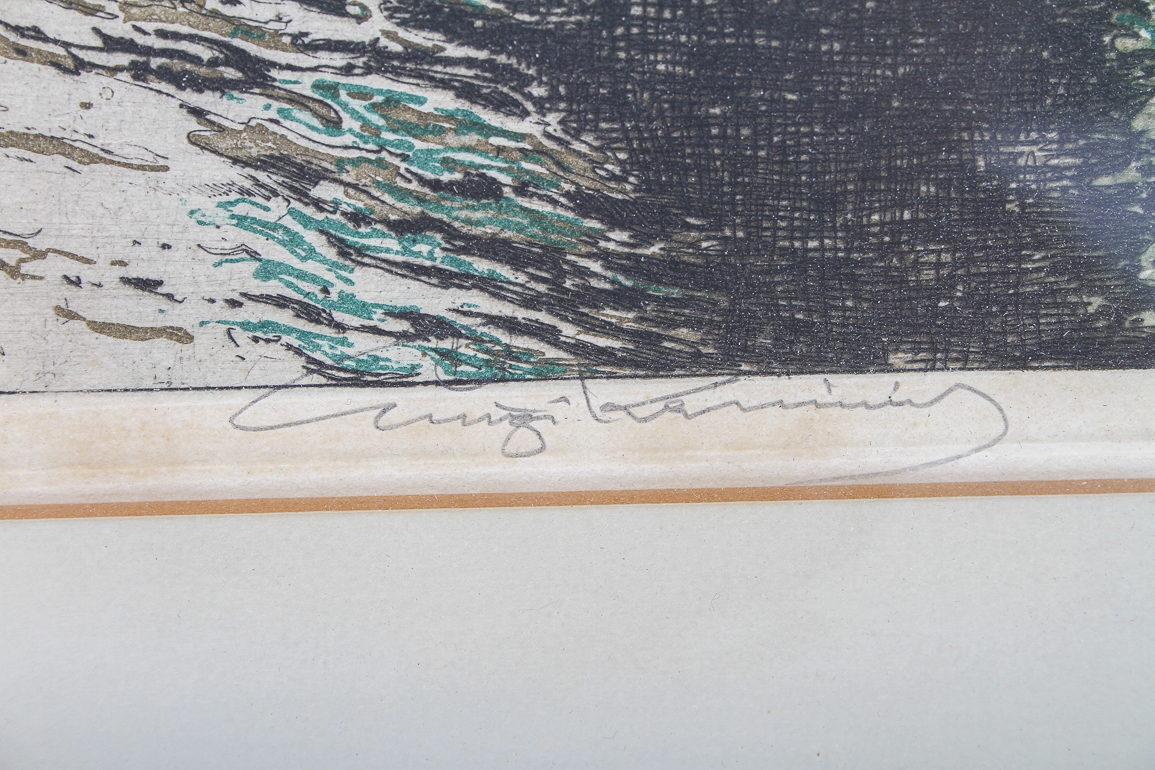 Luigi Kasimir Pencil Signed Etching "Hamburg, Zoli Canal"