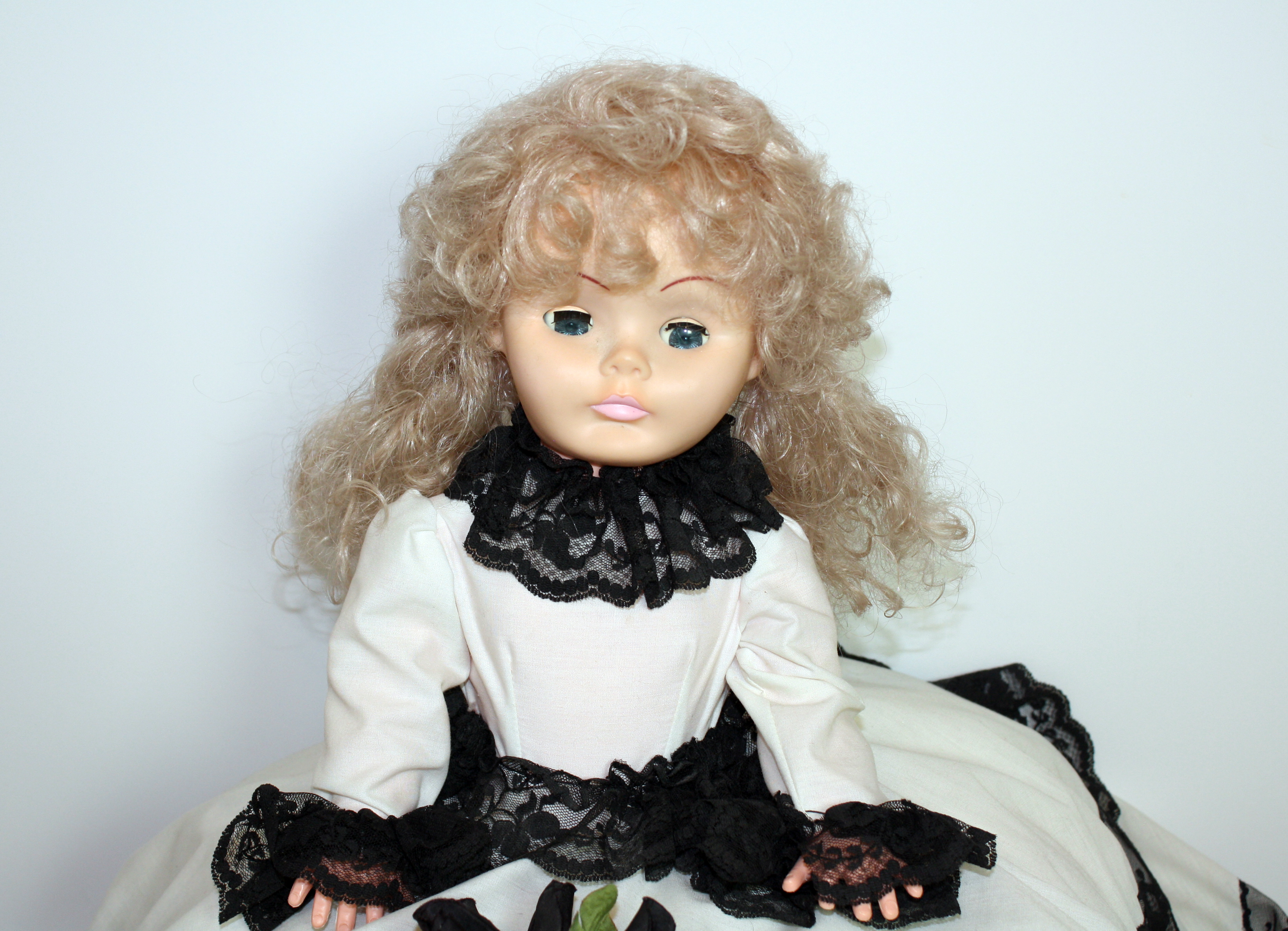 Vintage Lovee Pillow Doll with Blonde Hair and Blue Shut Eyes