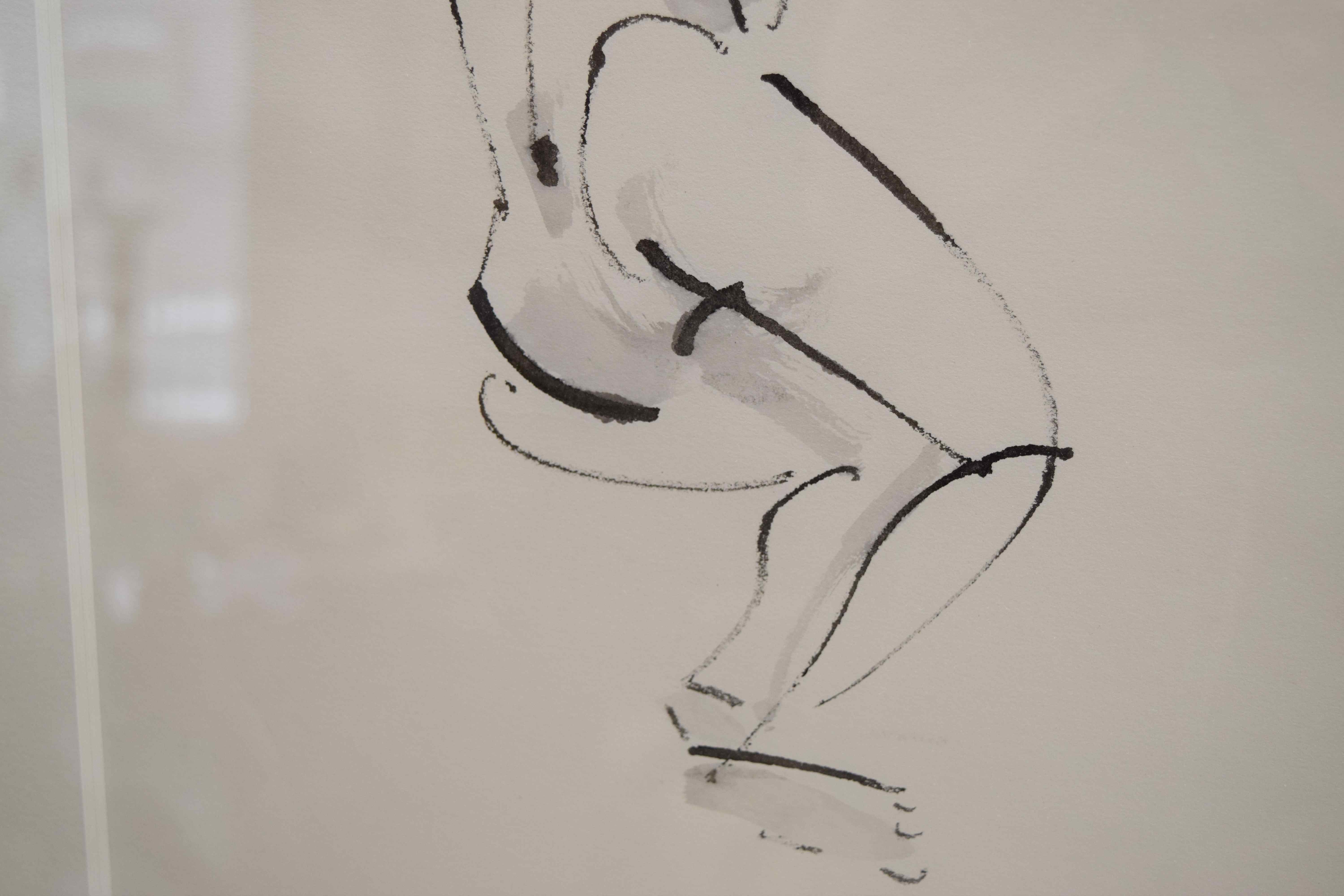 Pair of Nude Black-and-White Watercolors by John Alfred Begg