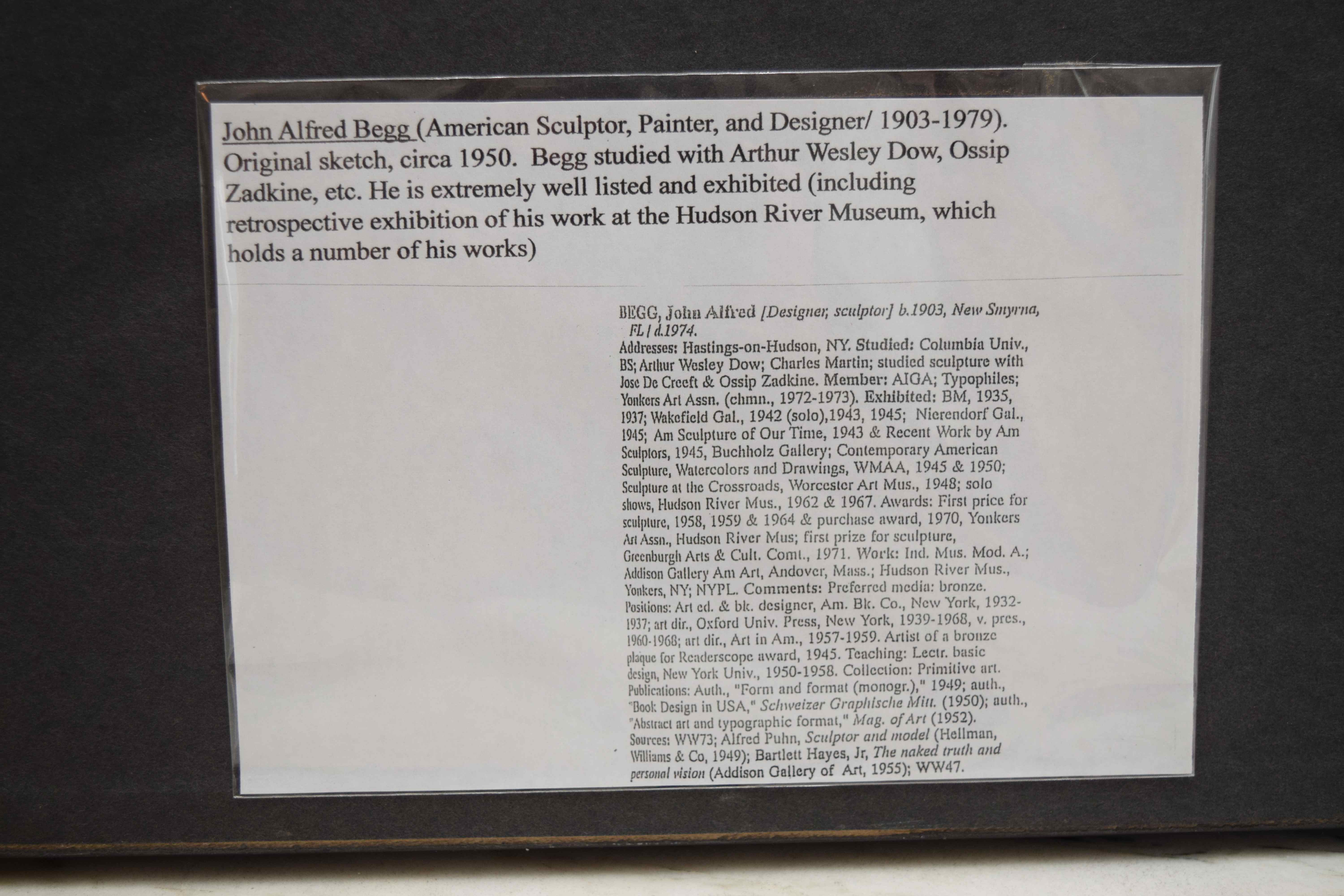 Pair of Nude Black-and-White Watercolors by John Alfred Begg