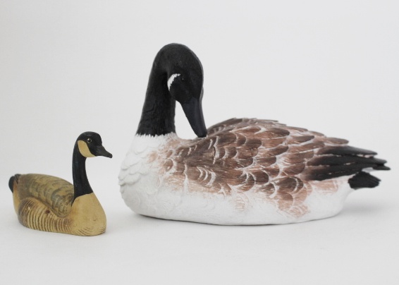 Original Mary Helen Wallace Watercolor and Resin Geese Figurines