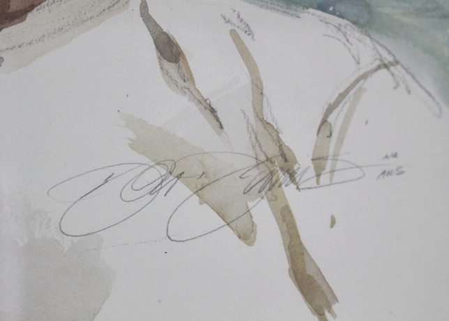 Original Signed Watercolor by Don Dennis "Island Man"