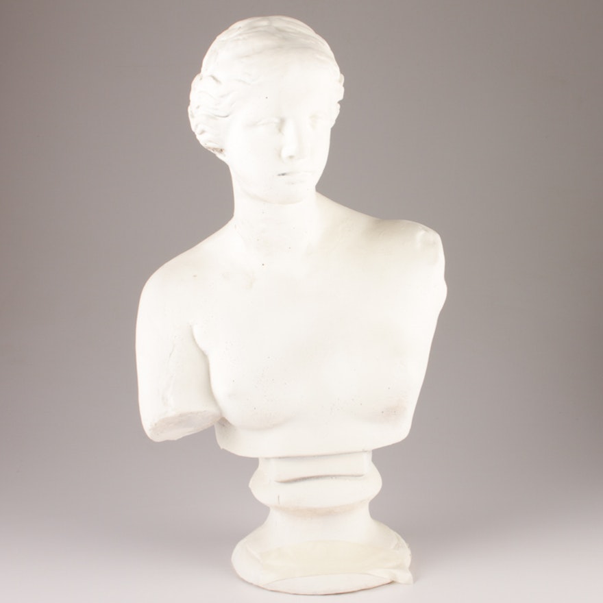 Classical Female Bust in Plaster