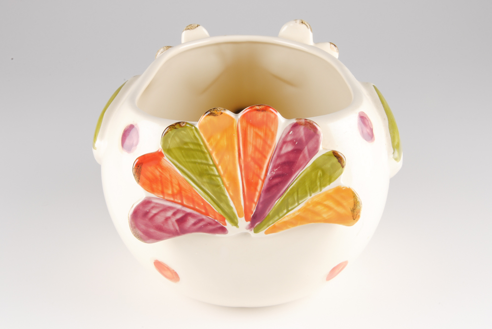 Turkey Planter and Covered Bowl