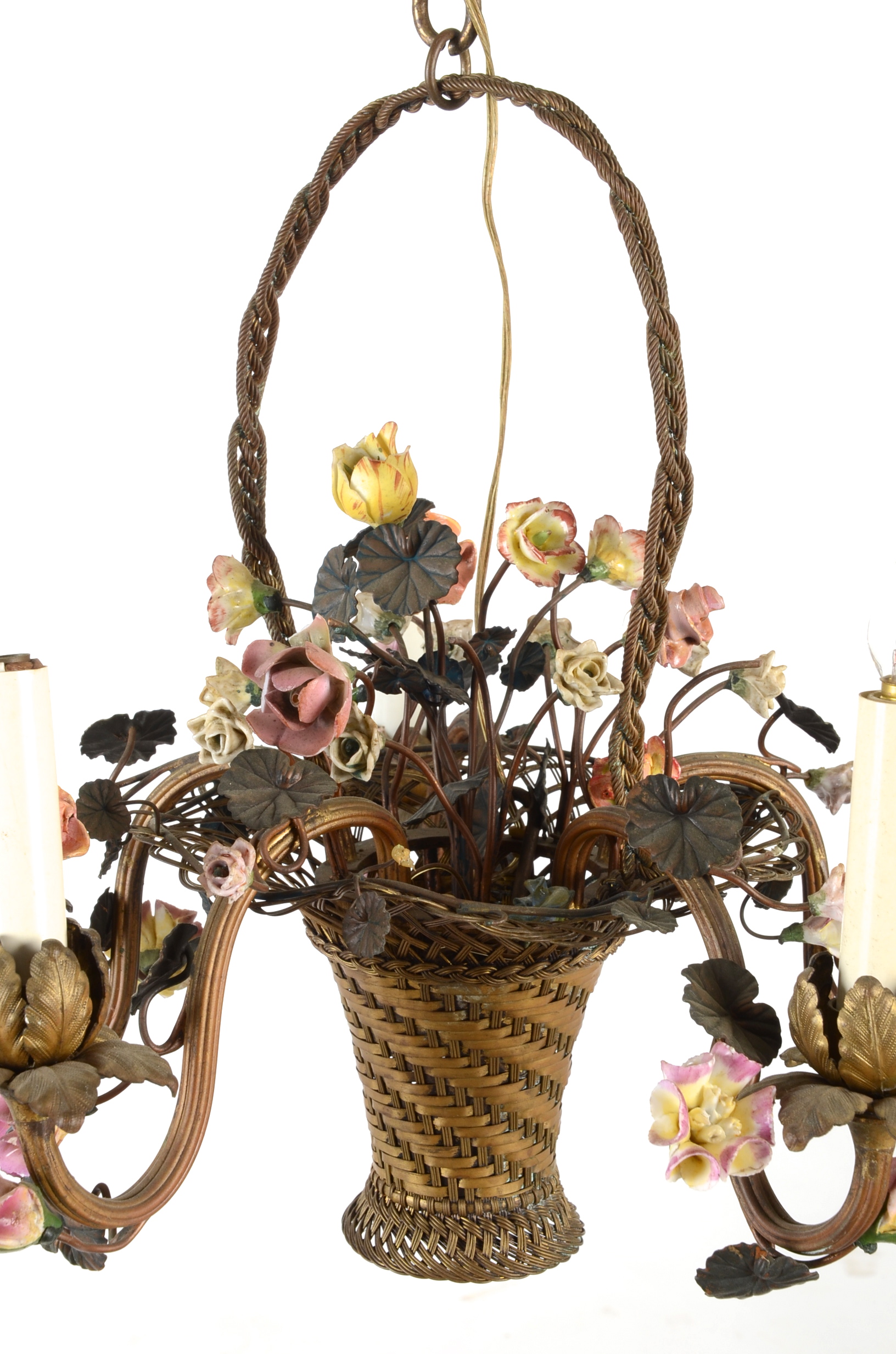 Early 20th Century French Flower Basket Chandelier