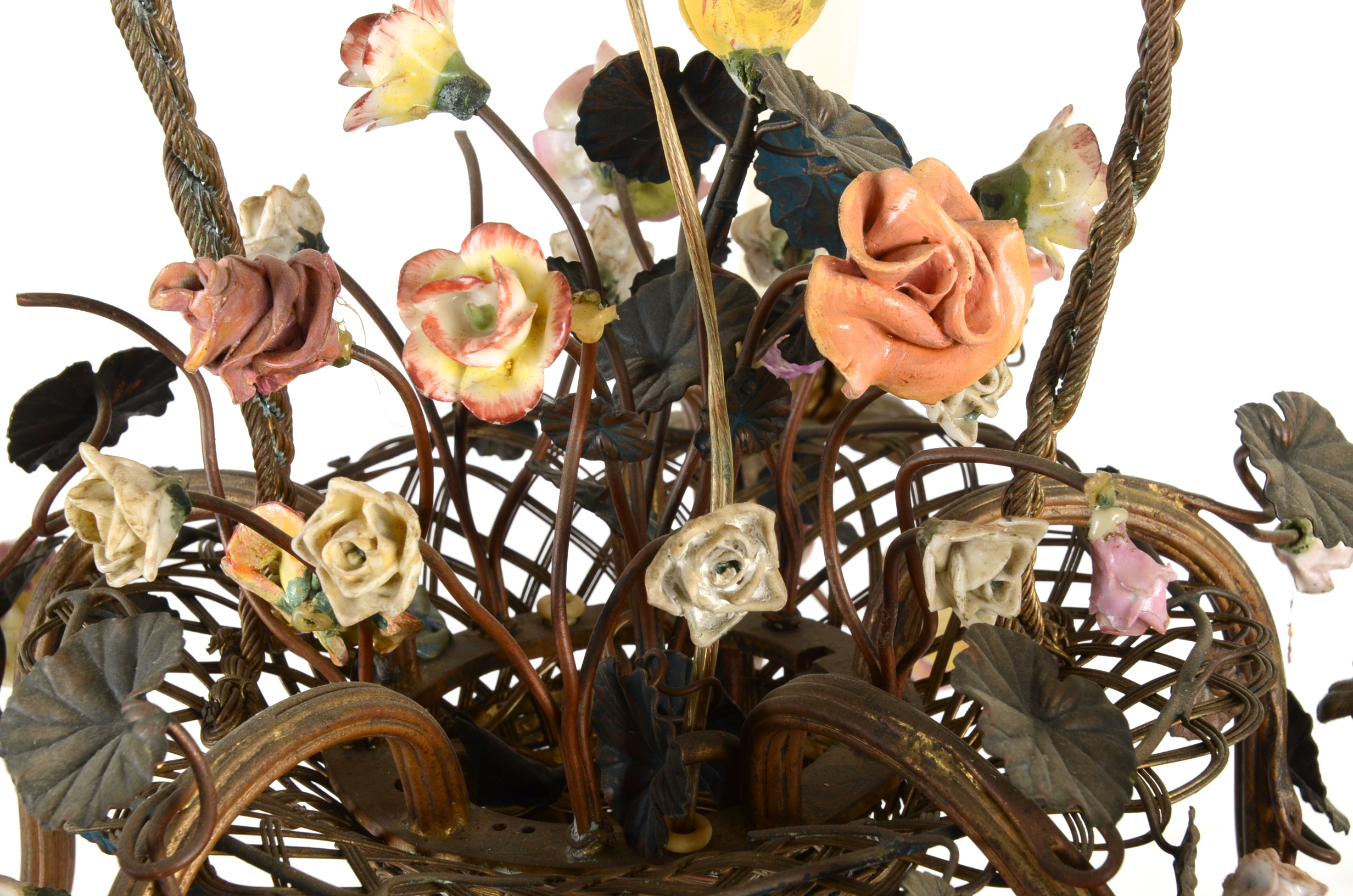 Early 20th Century French Flower Basket Chandelier