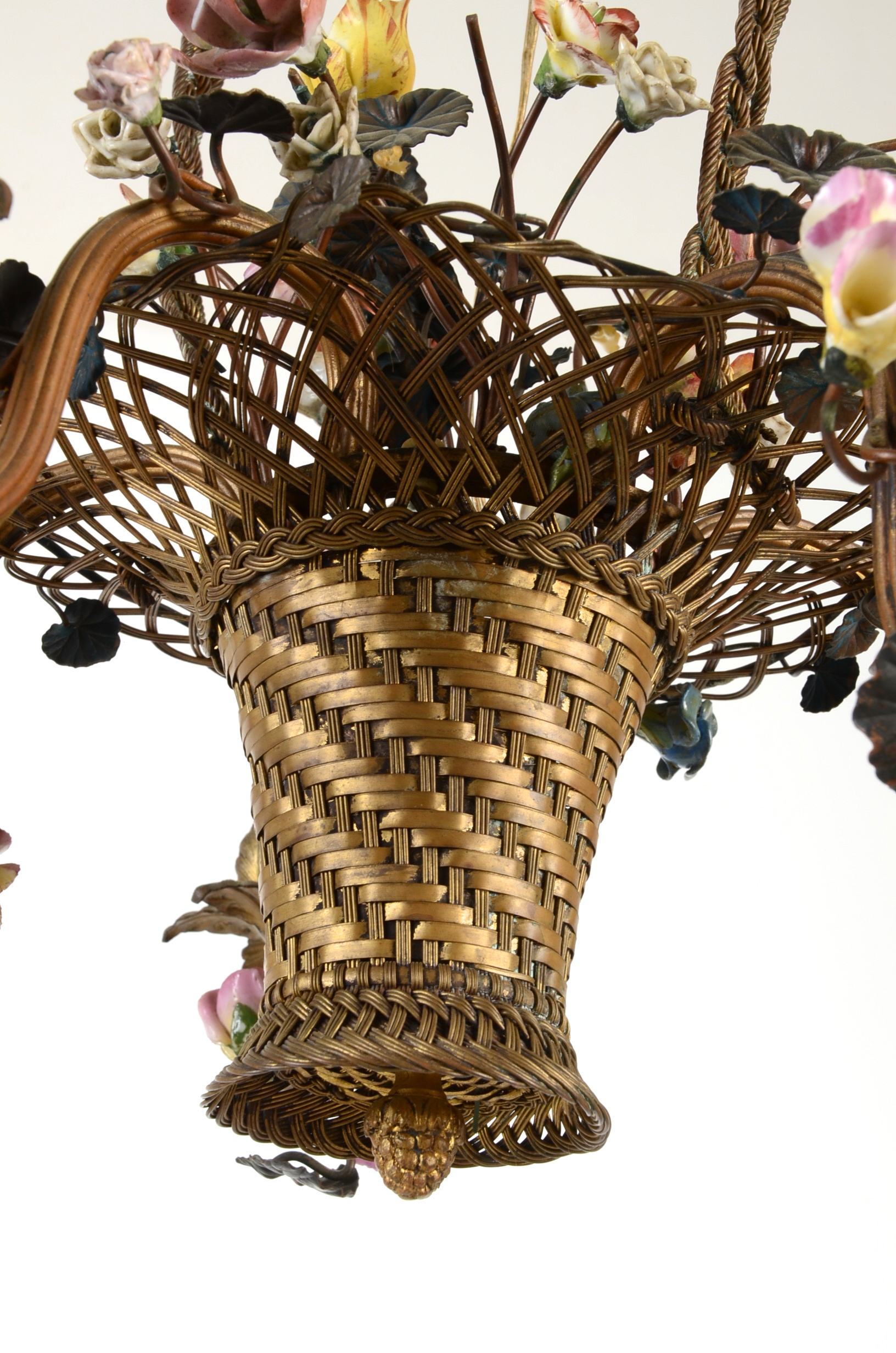 Early 20th Century French Flower Basket Chandelier
