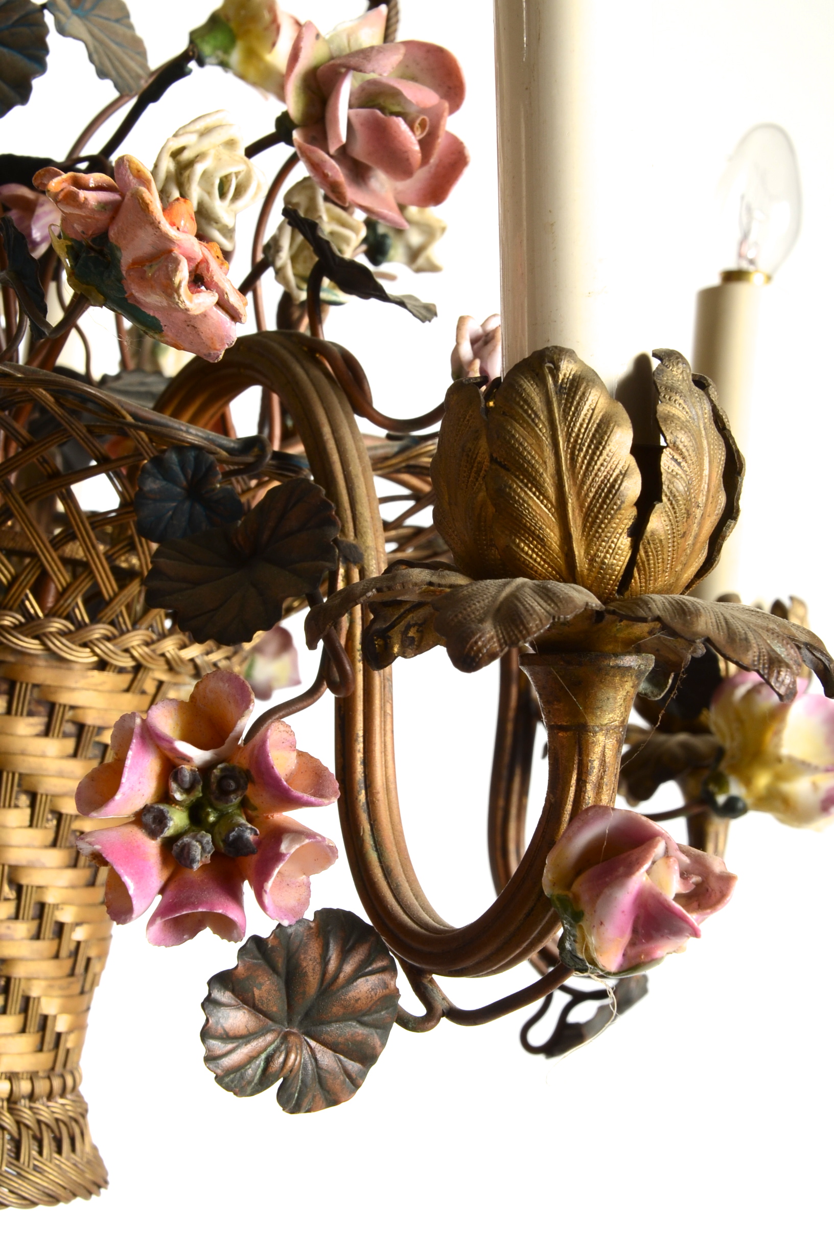 Early 20th Century French Flower Basket Chandelier