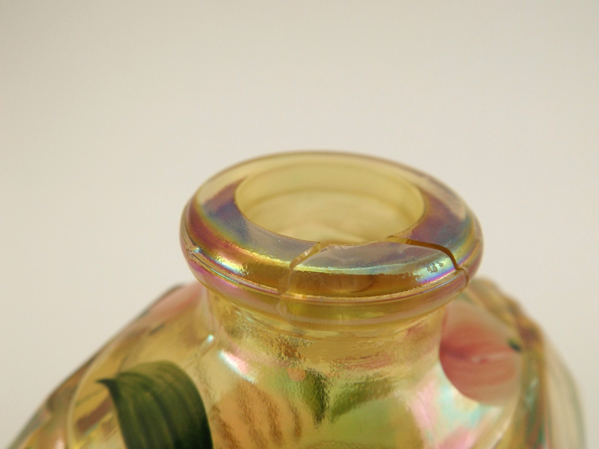 Hand-Painted Fenton Perfume Bottle