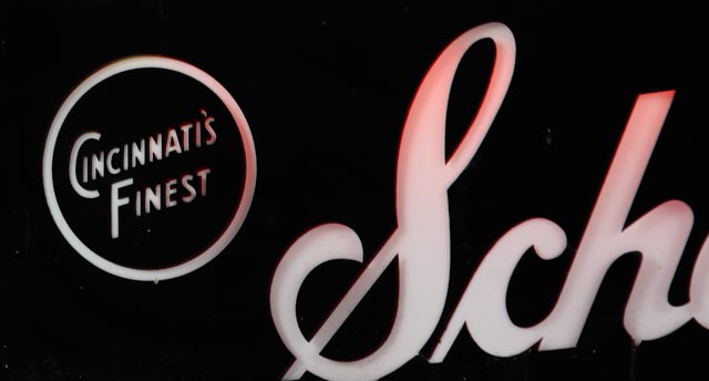 "Schoenling" Beer Sign with Cincinnati Skyline