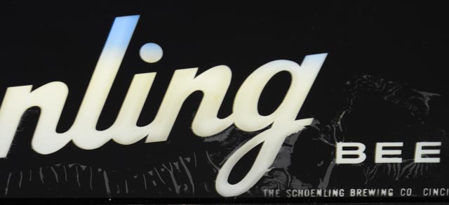 "Schoenling" Beer Sign with Cincinnati Skyline