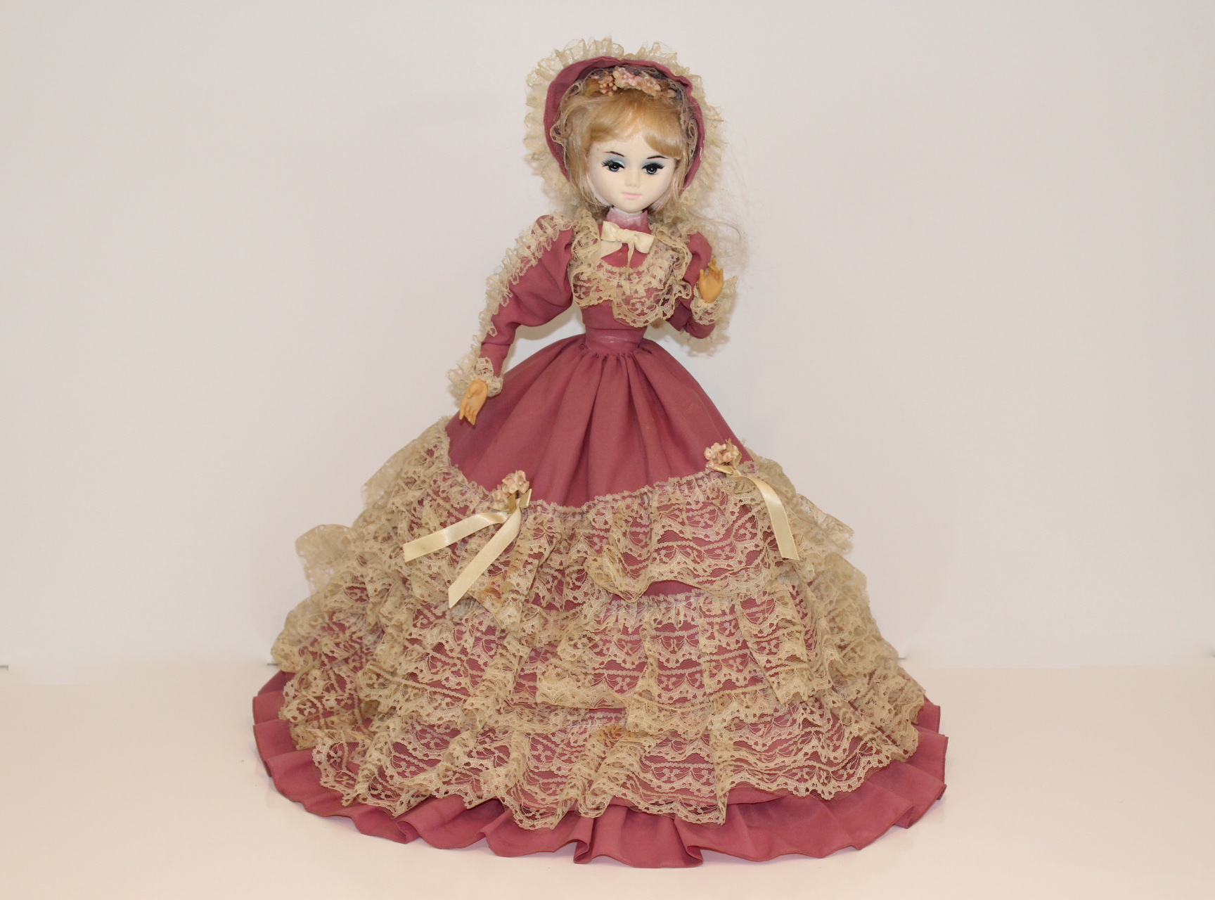 Vintage Petra doll By Bradley in Victorian Gown and Bonnet