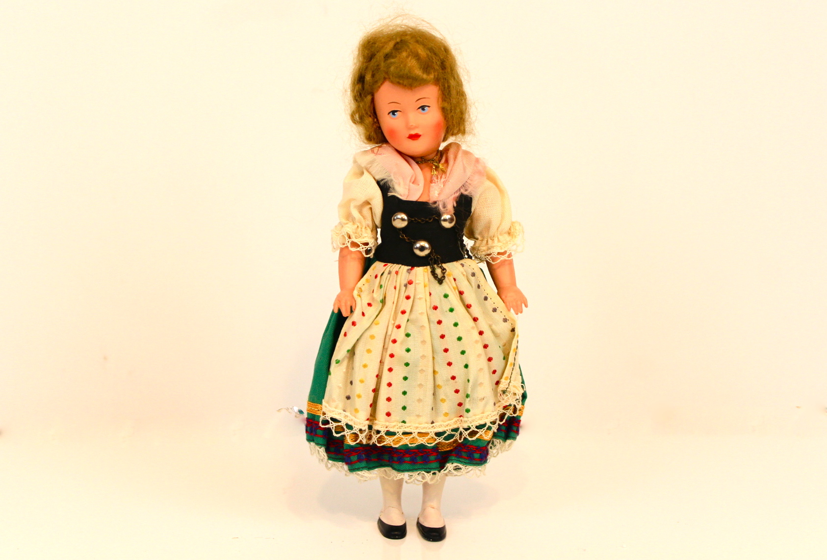 Vintage Doll Resembling  Shirley Temple's Heidi