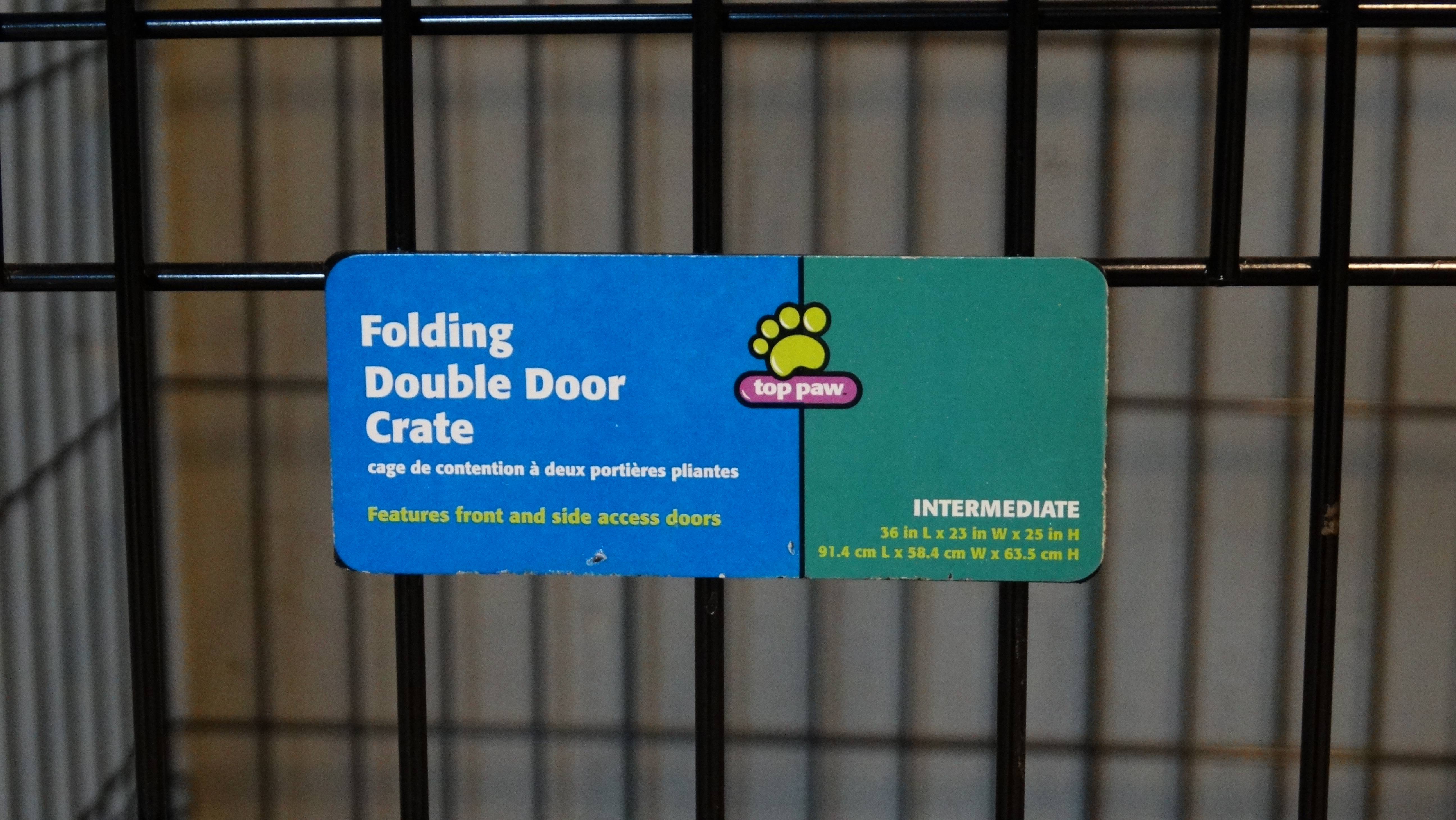 Folding "Top Paw" Double Door Dog Crate