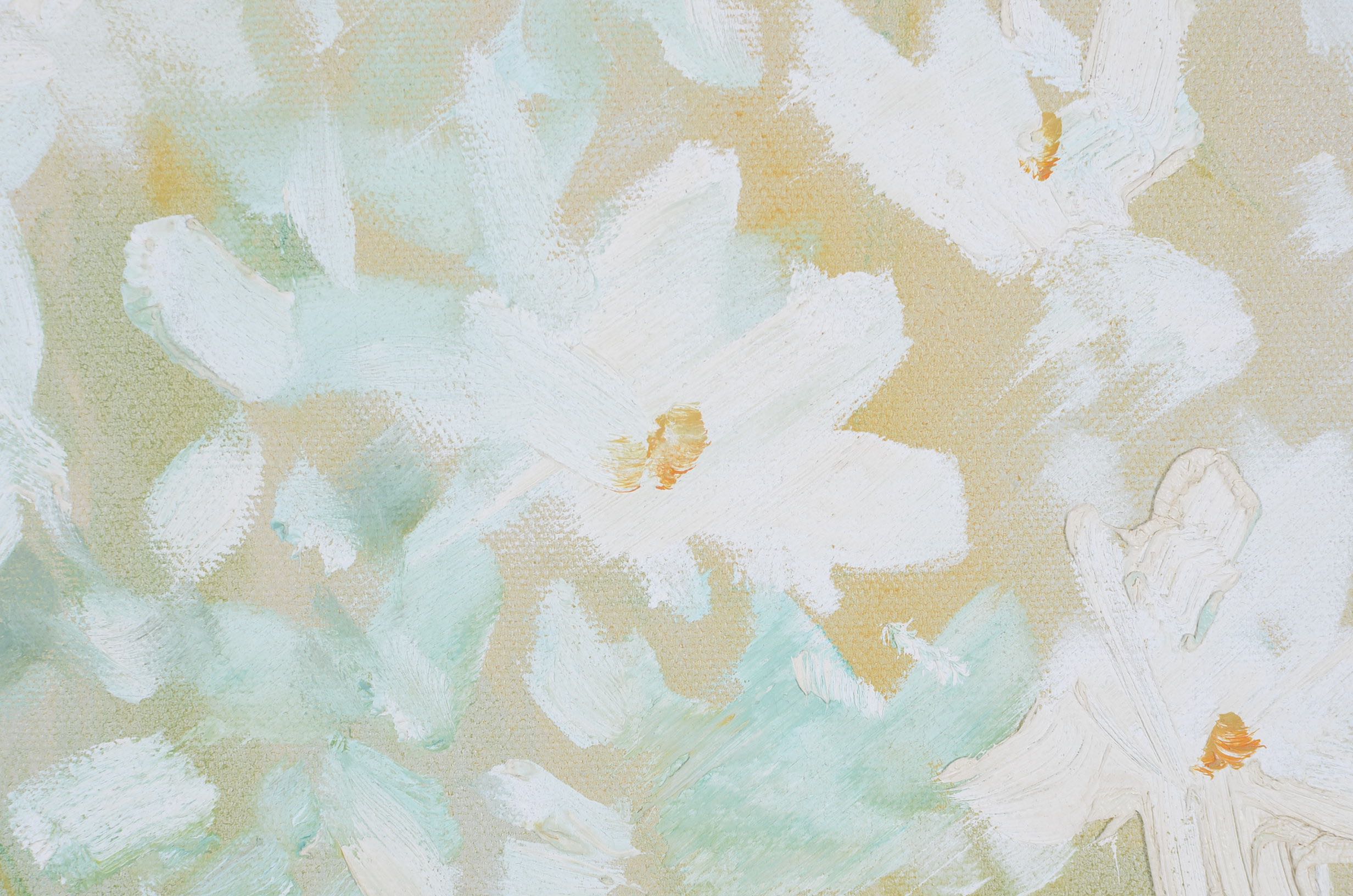 Vintage Floral Oil on Canvas by Jose Luis Campuzano