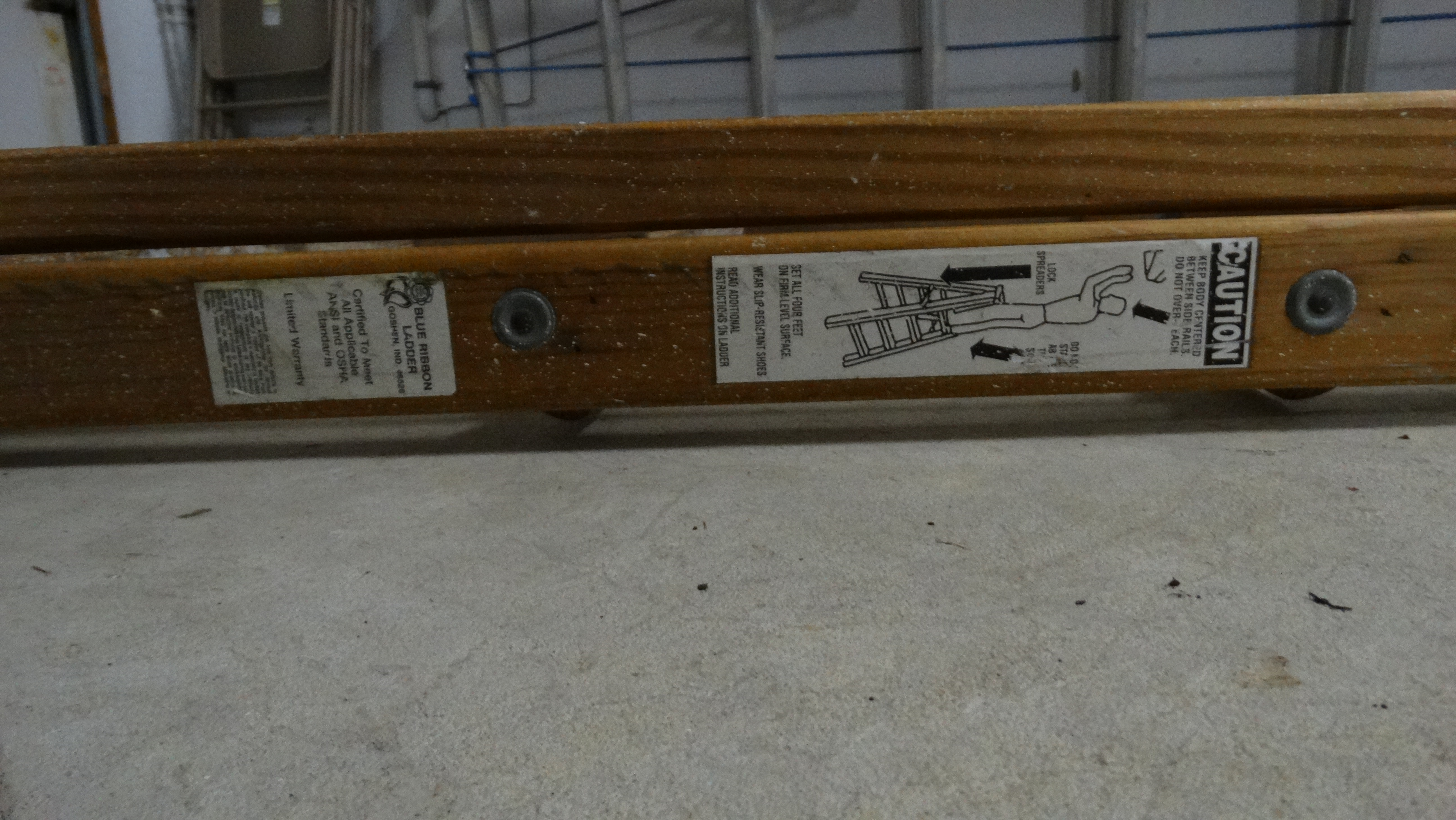 Werner Aluminum Extension Ladder and Wooden A-Frame Ladder