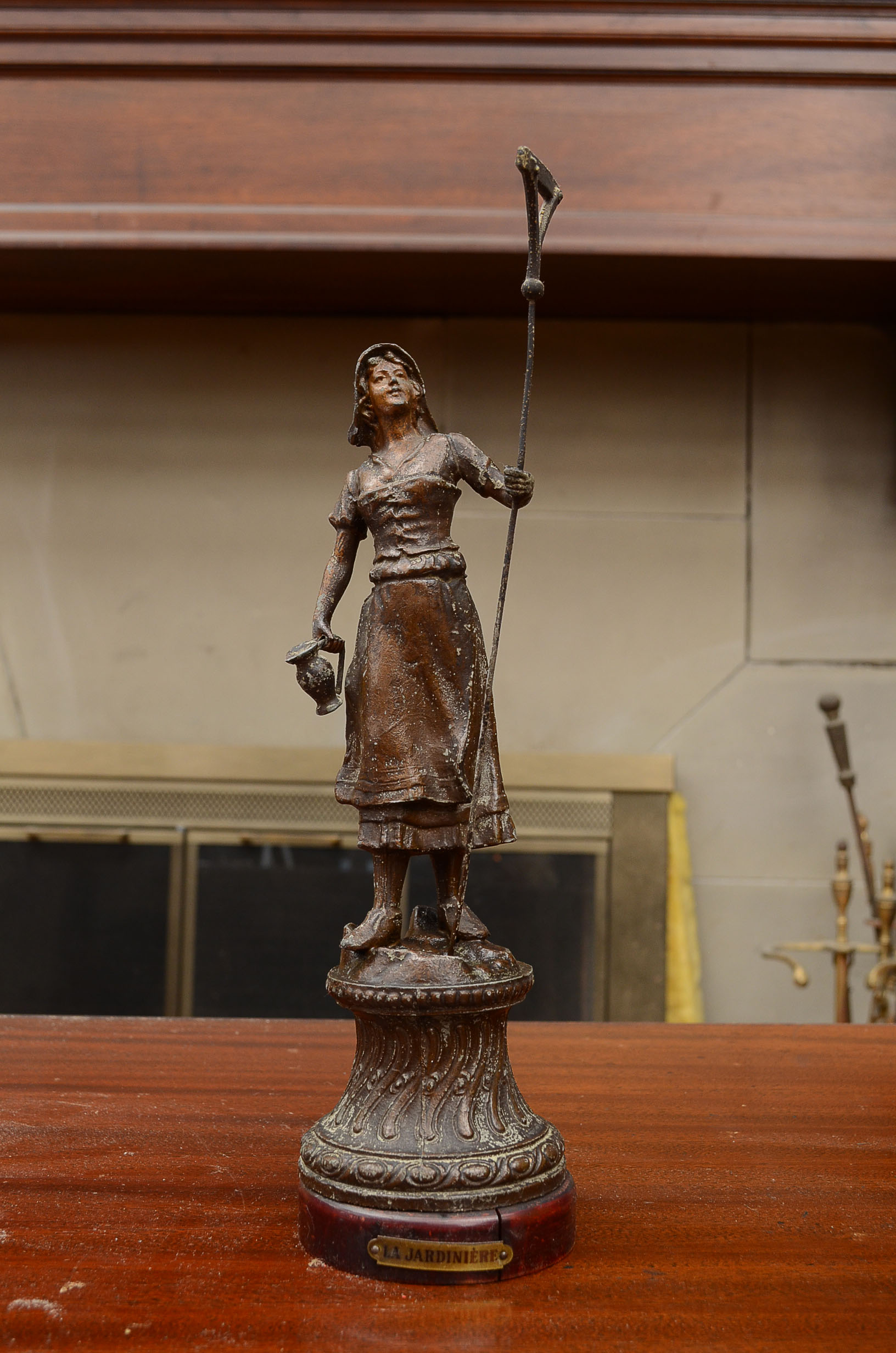 Pair of Cast Metal Statuettes