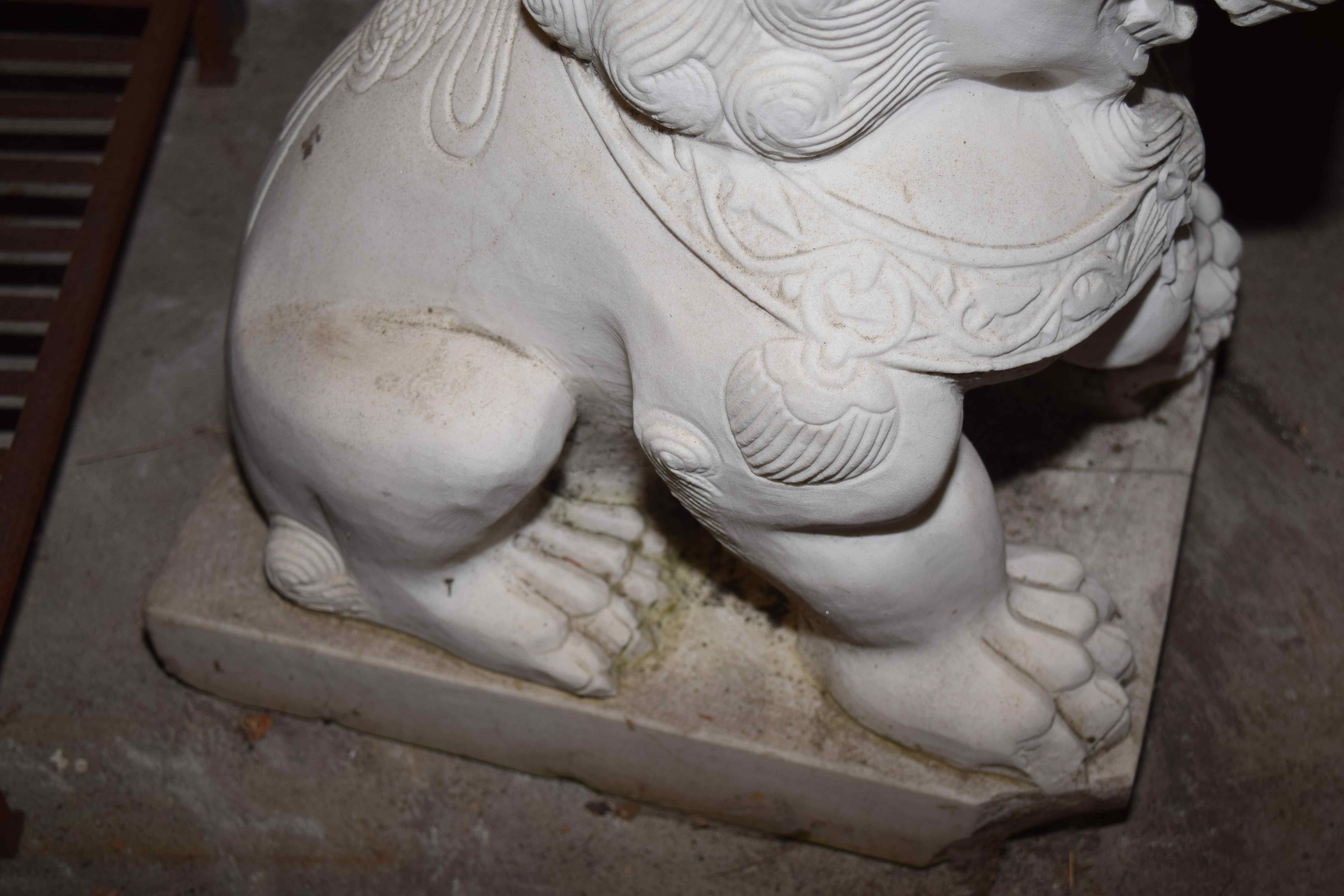 Pair of Marble Foo Lions