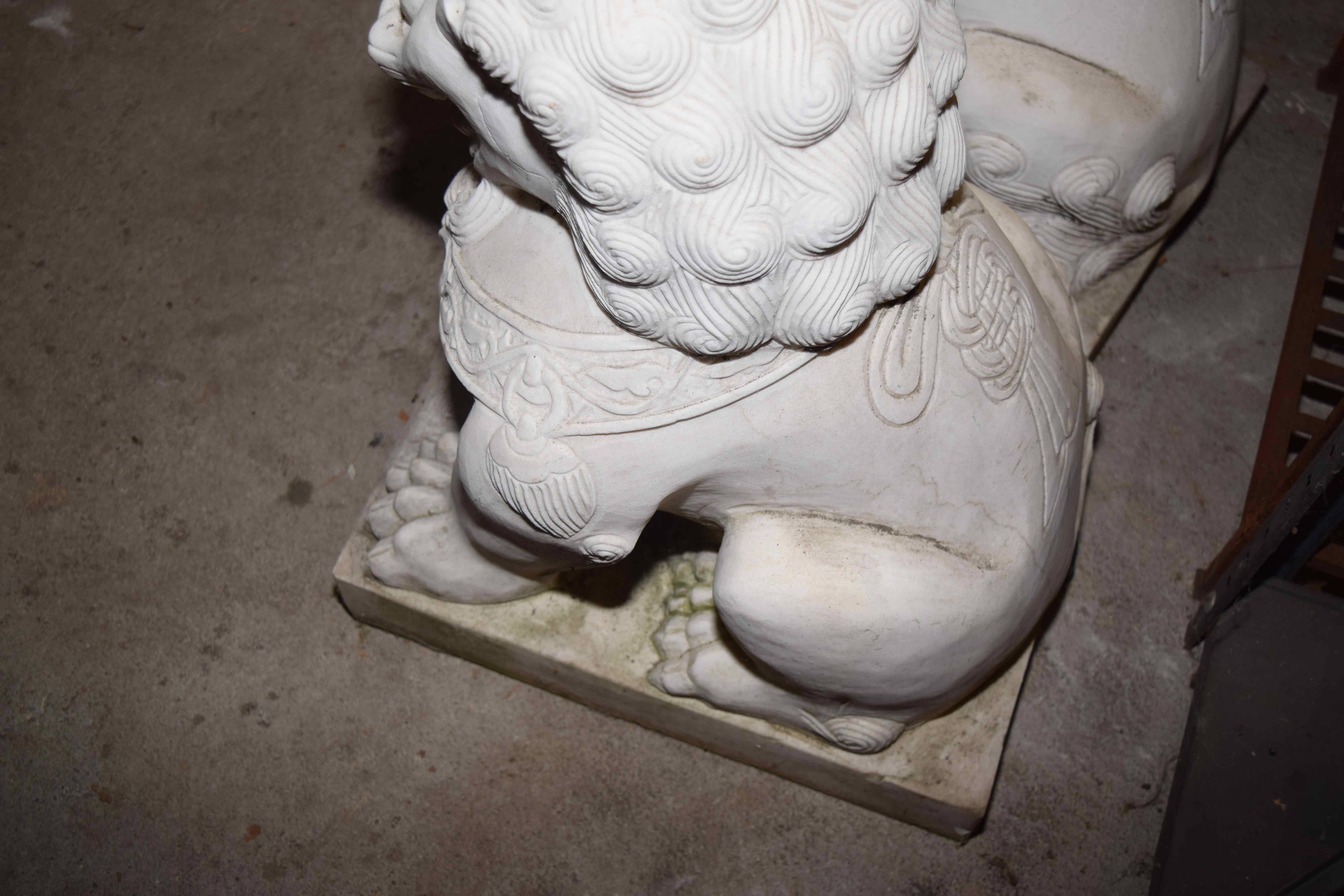 Pair of Marble Foo Lions