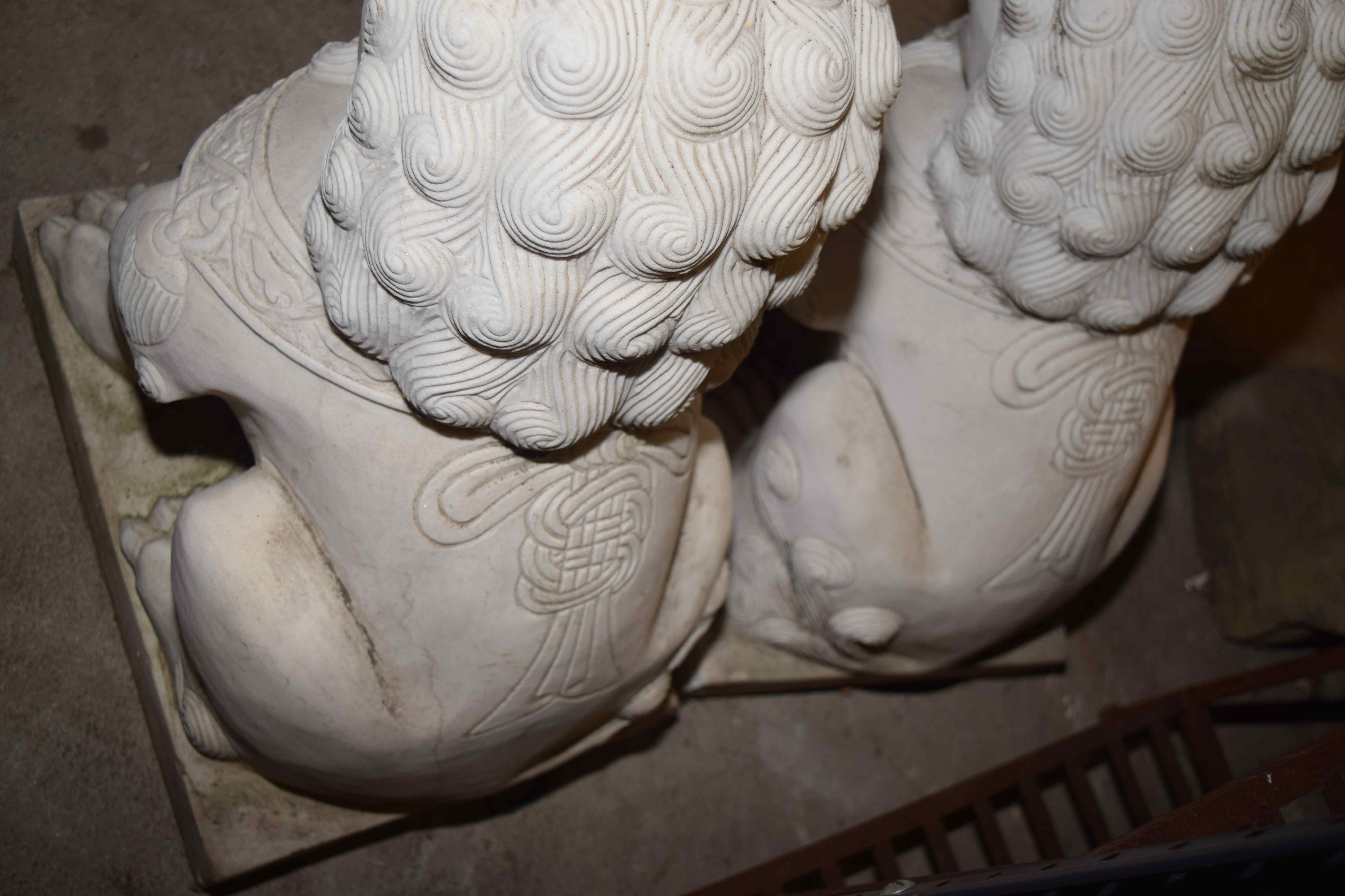 Pair of Marble Foo Lions