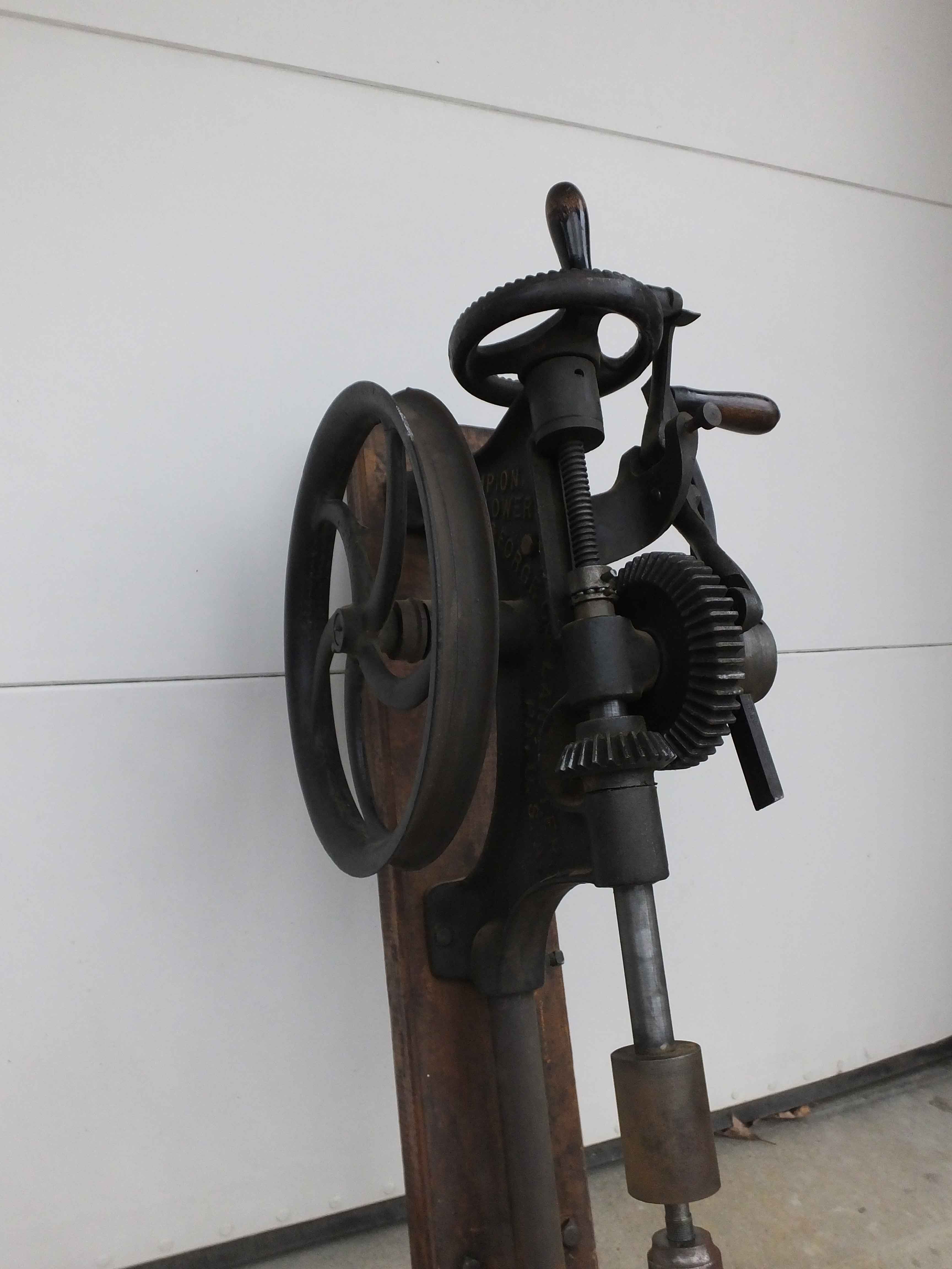 Antique Champion Blower and Forge Drill Press