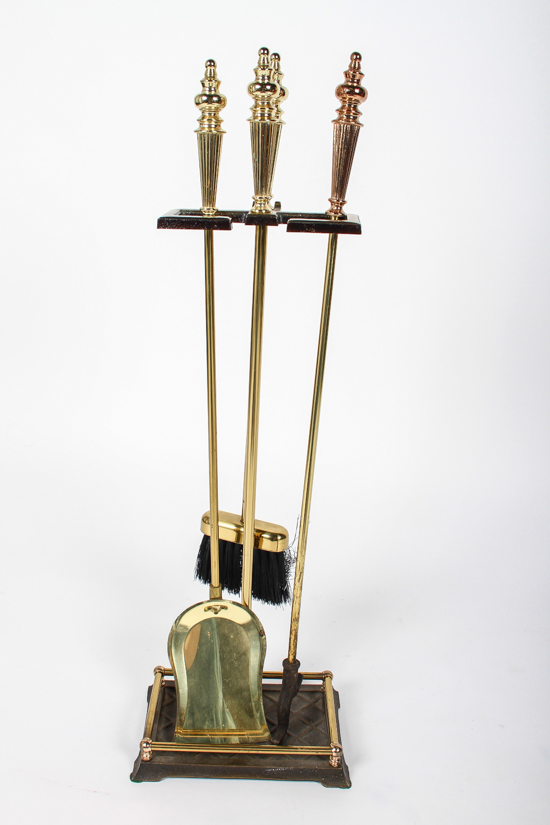 Vintage Lynchburg Hardware Bellows and Brass Toned Hearth Set