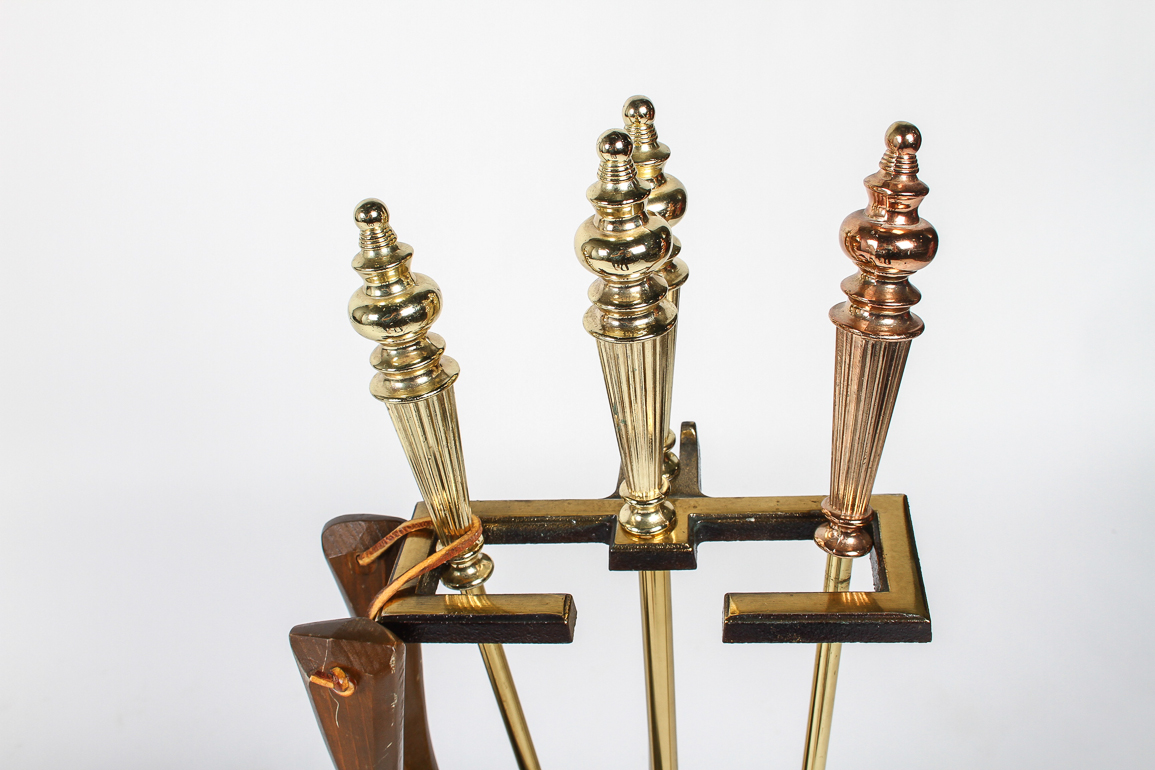 Vintage Lynchburg Hardware Bellows and Brass Toned Hearth Set