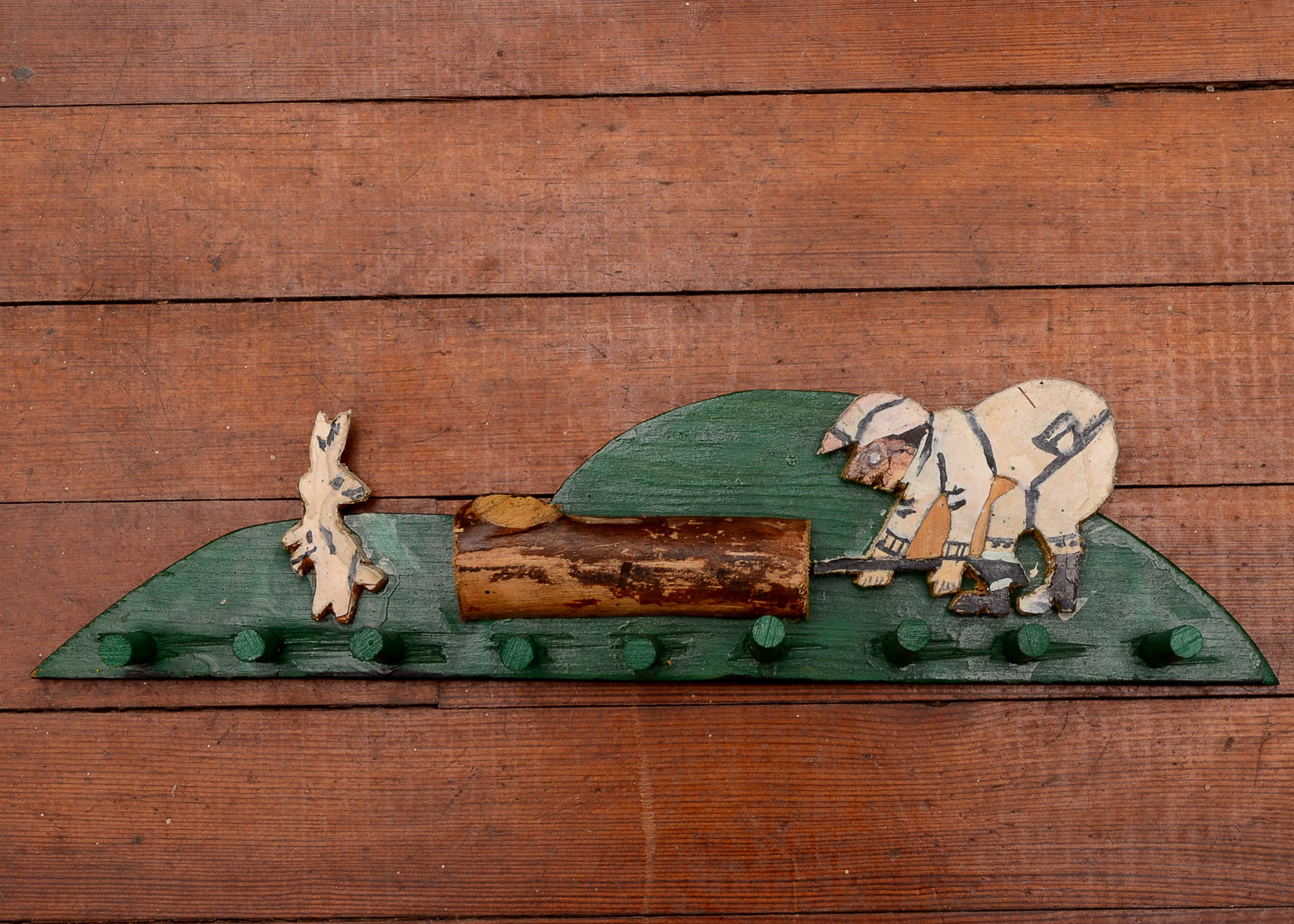 Folk Art Pegged Rack