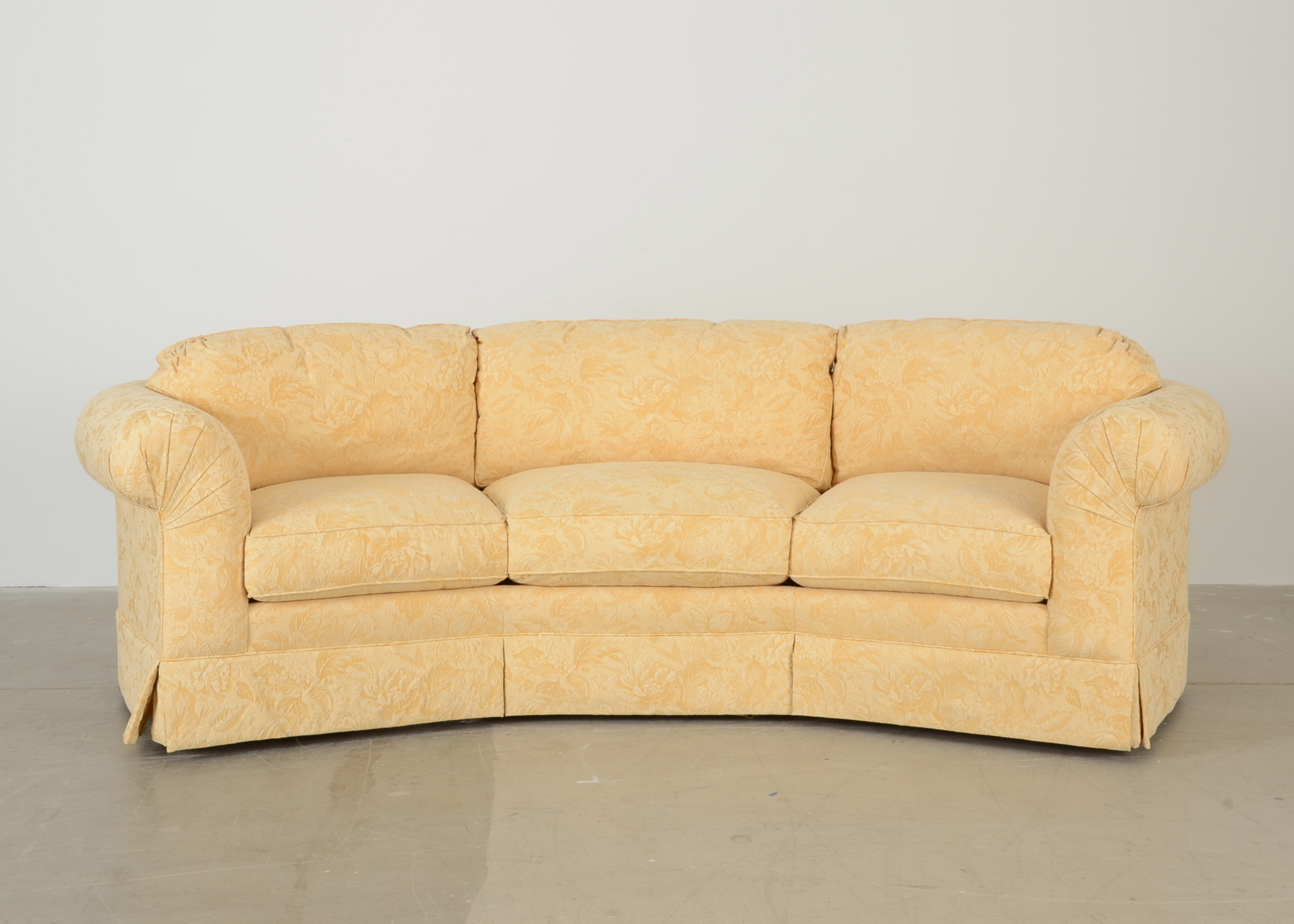 Sherrill Curved Damask Sofa
