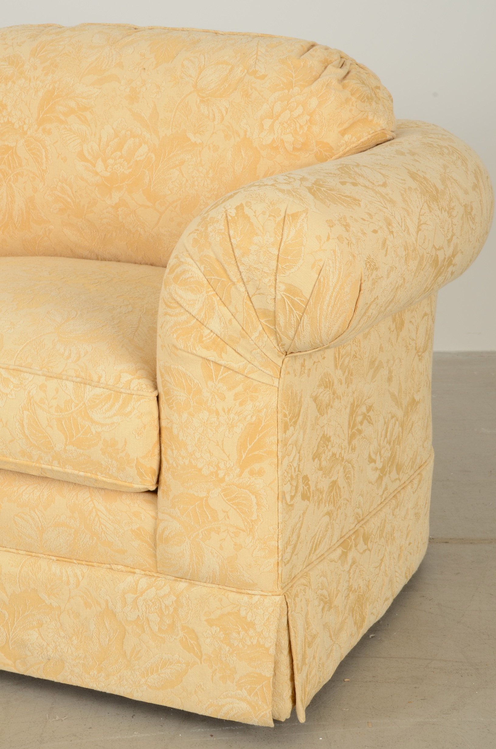 Sherrill Curved Damask Sofa