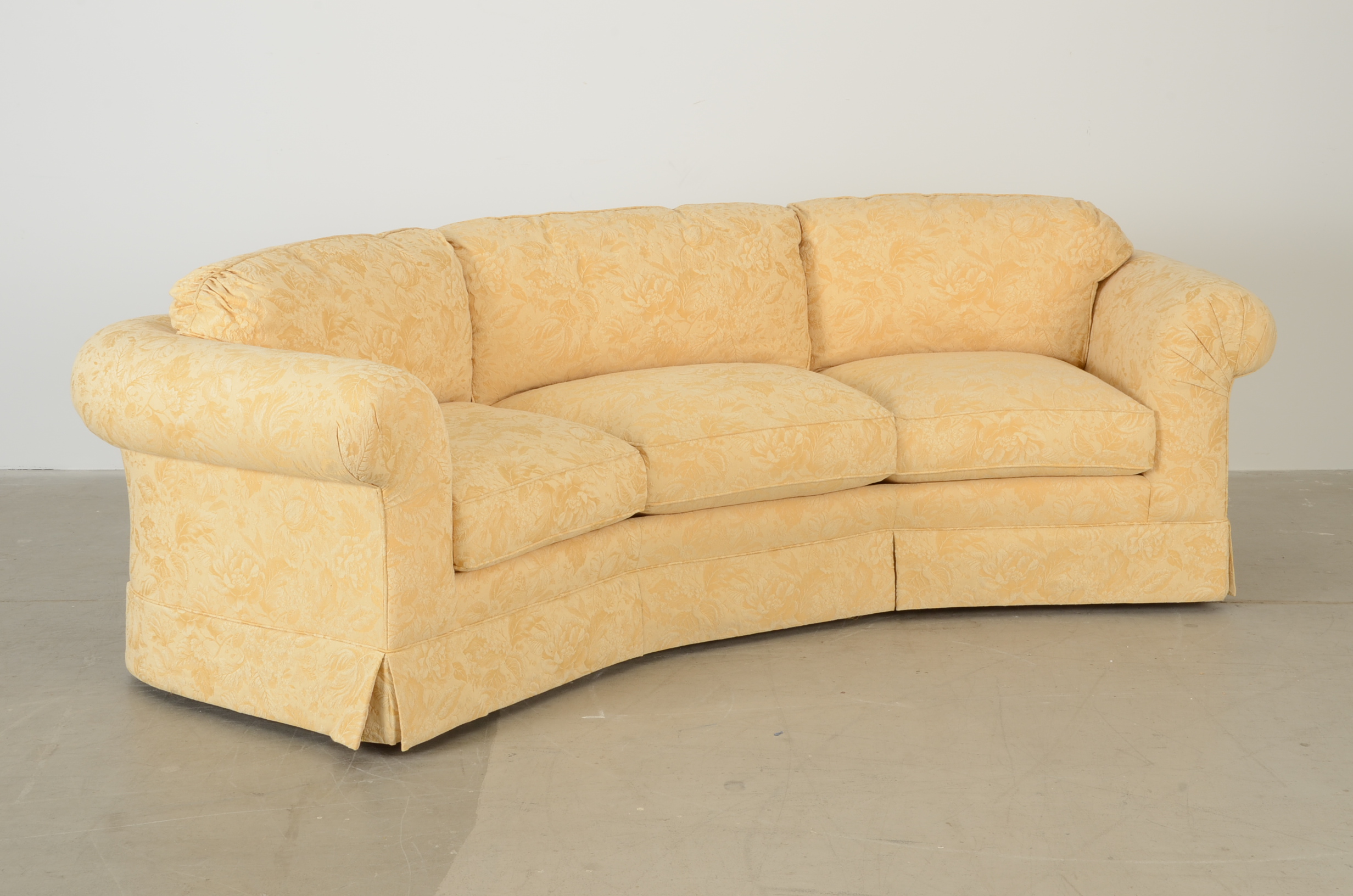 Sherrill Curved Damask Sofa