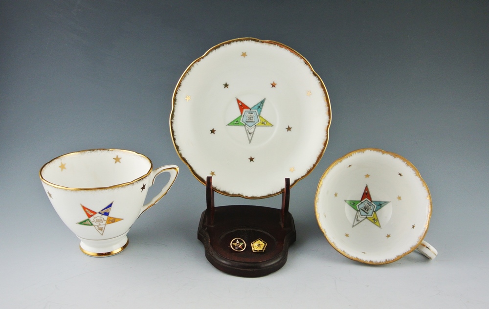 Vintage Masonic "Order Of The Eastern Star" Porcelain And Jewelry