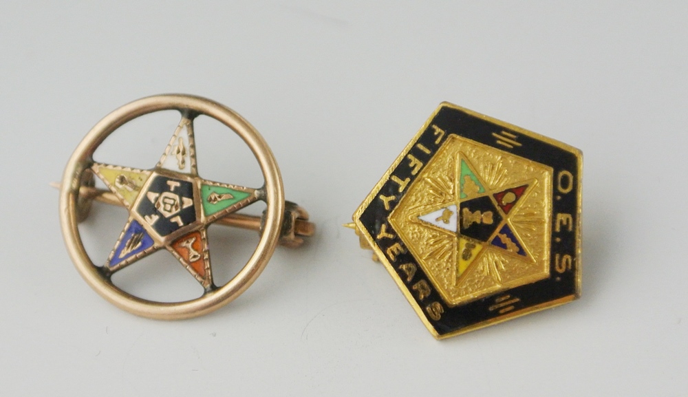 Vintage Masonic "Order Of The Eastern Star" Porcelain And Jewelry