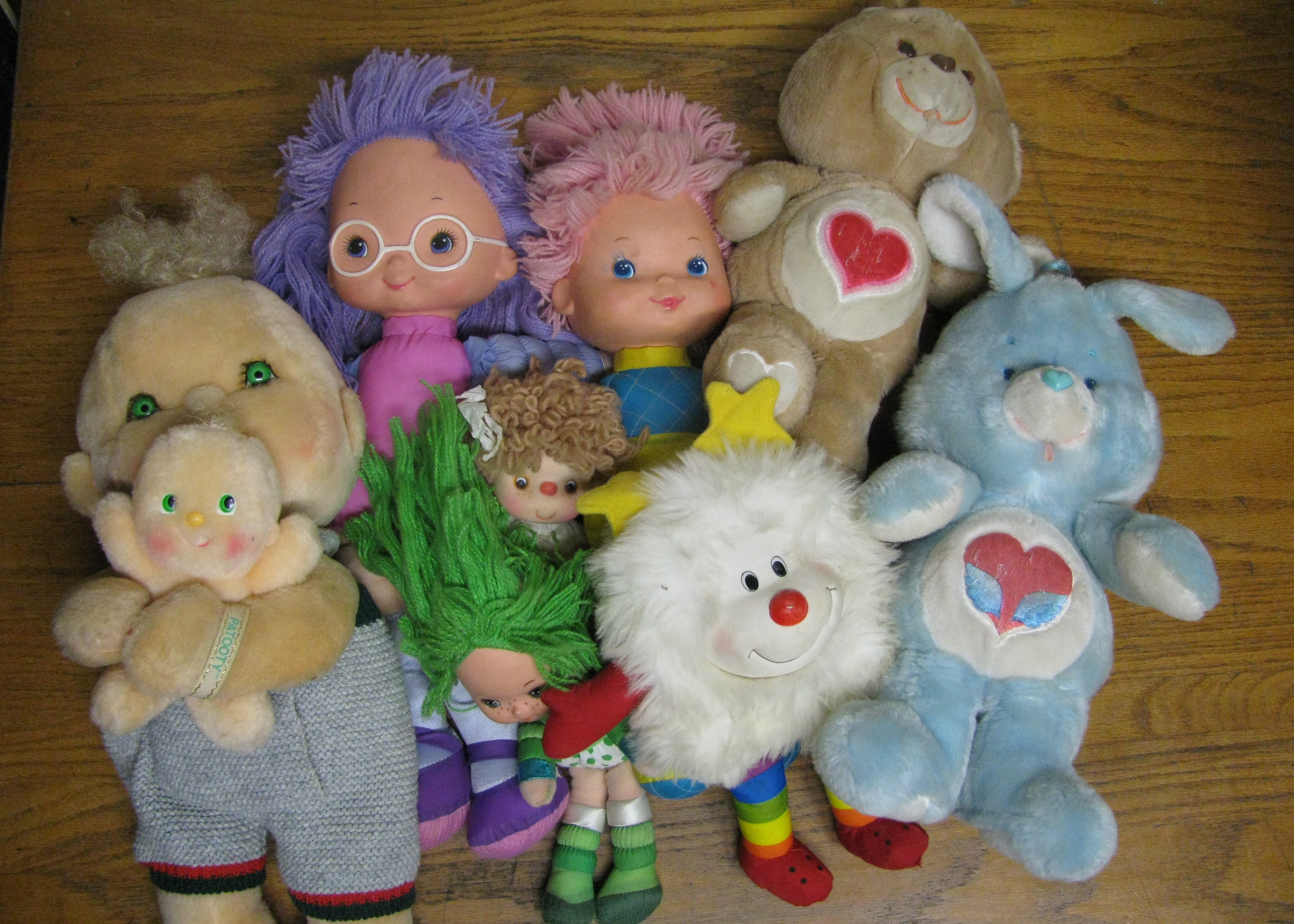 Vintage Plush Rainbow Brite, Care Bears and a Huggabunch