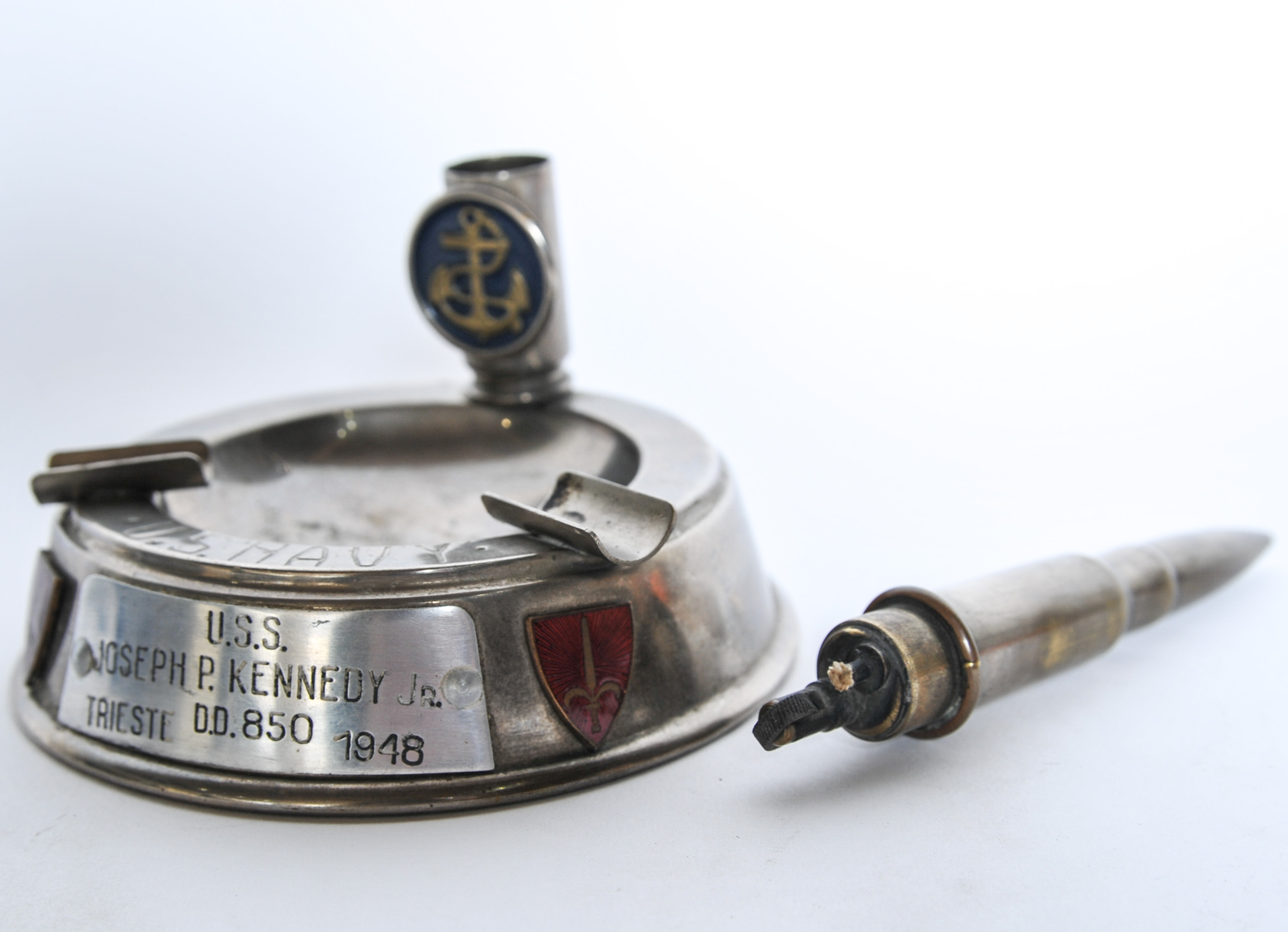 World War II Commemorative Bullet Lighter and Ash Receiver