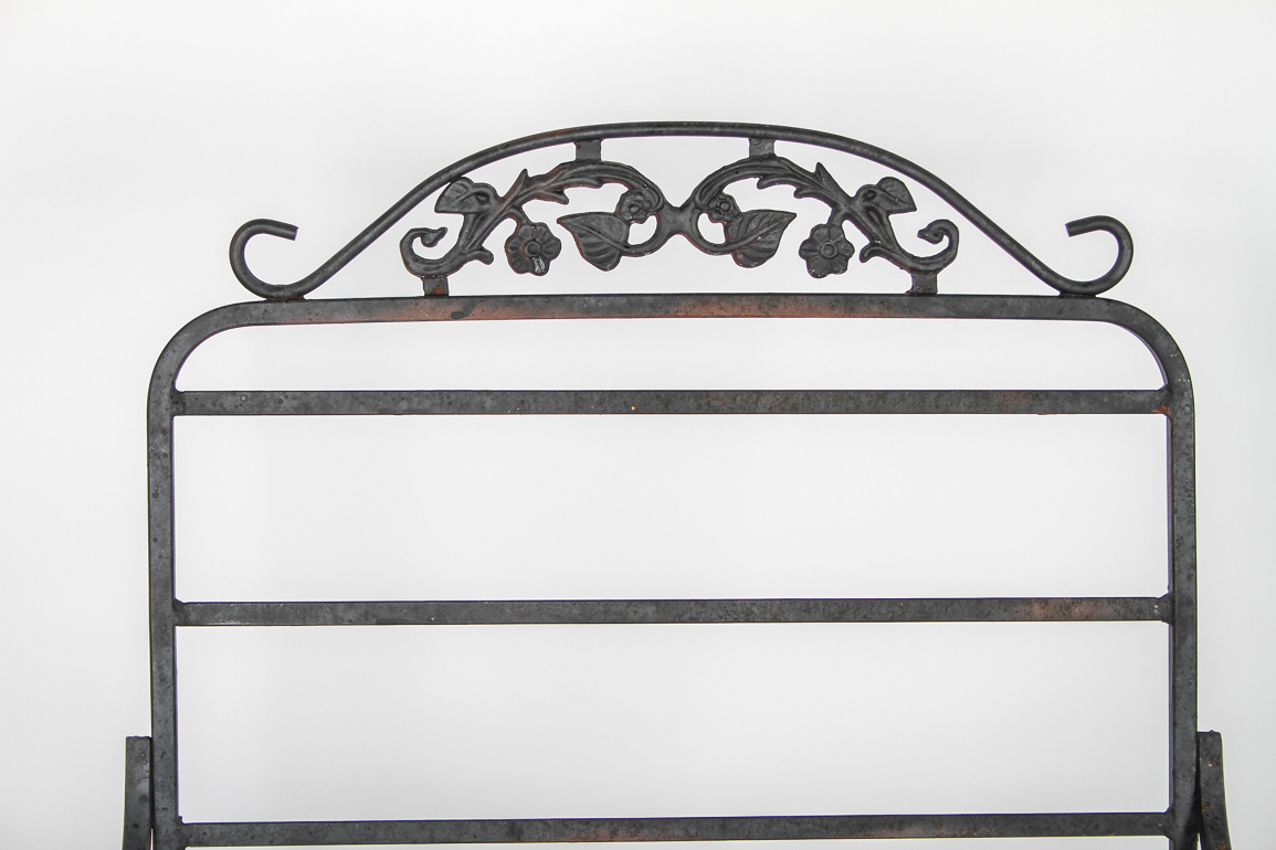 Pair of Black Wrought Iron Outdoor Chairs