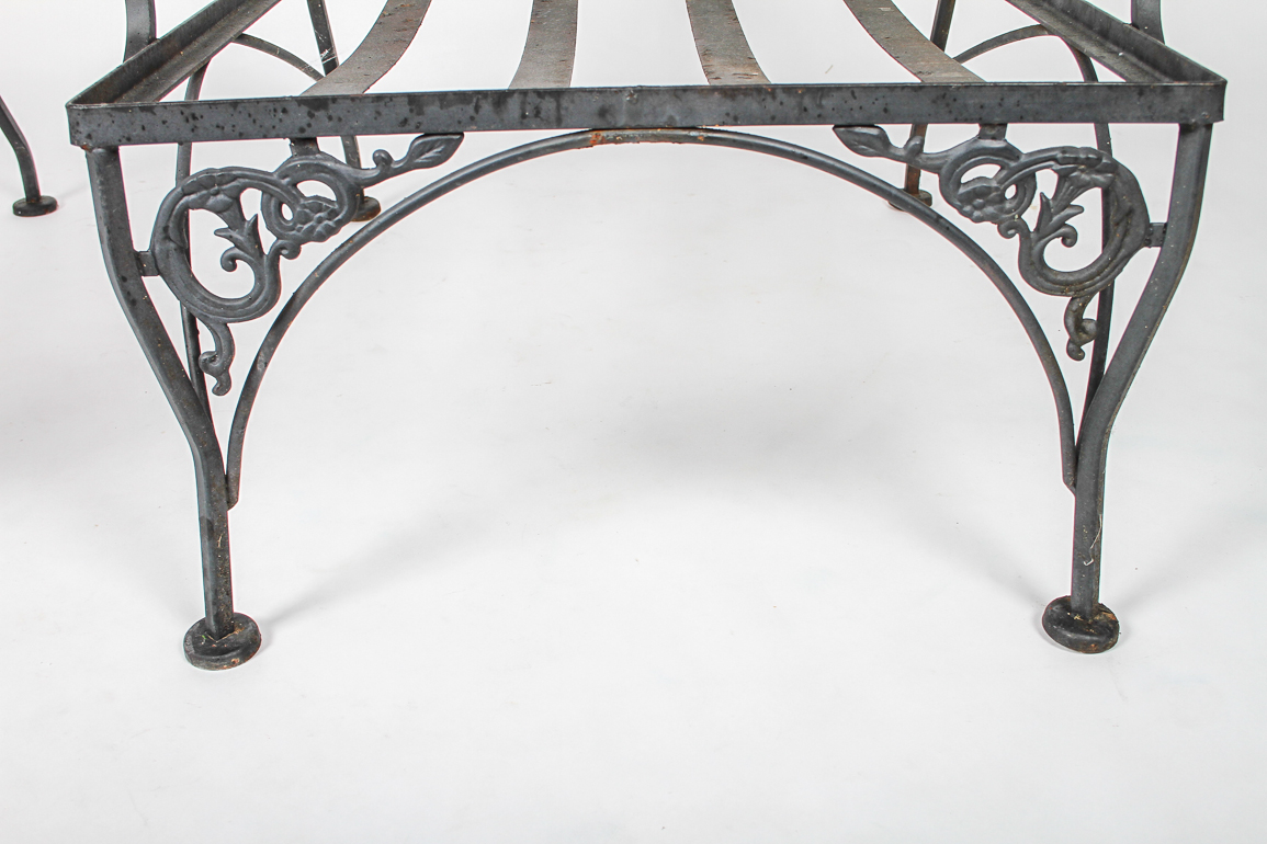 Pair of Black Wrought Iron Outdoor Chairs