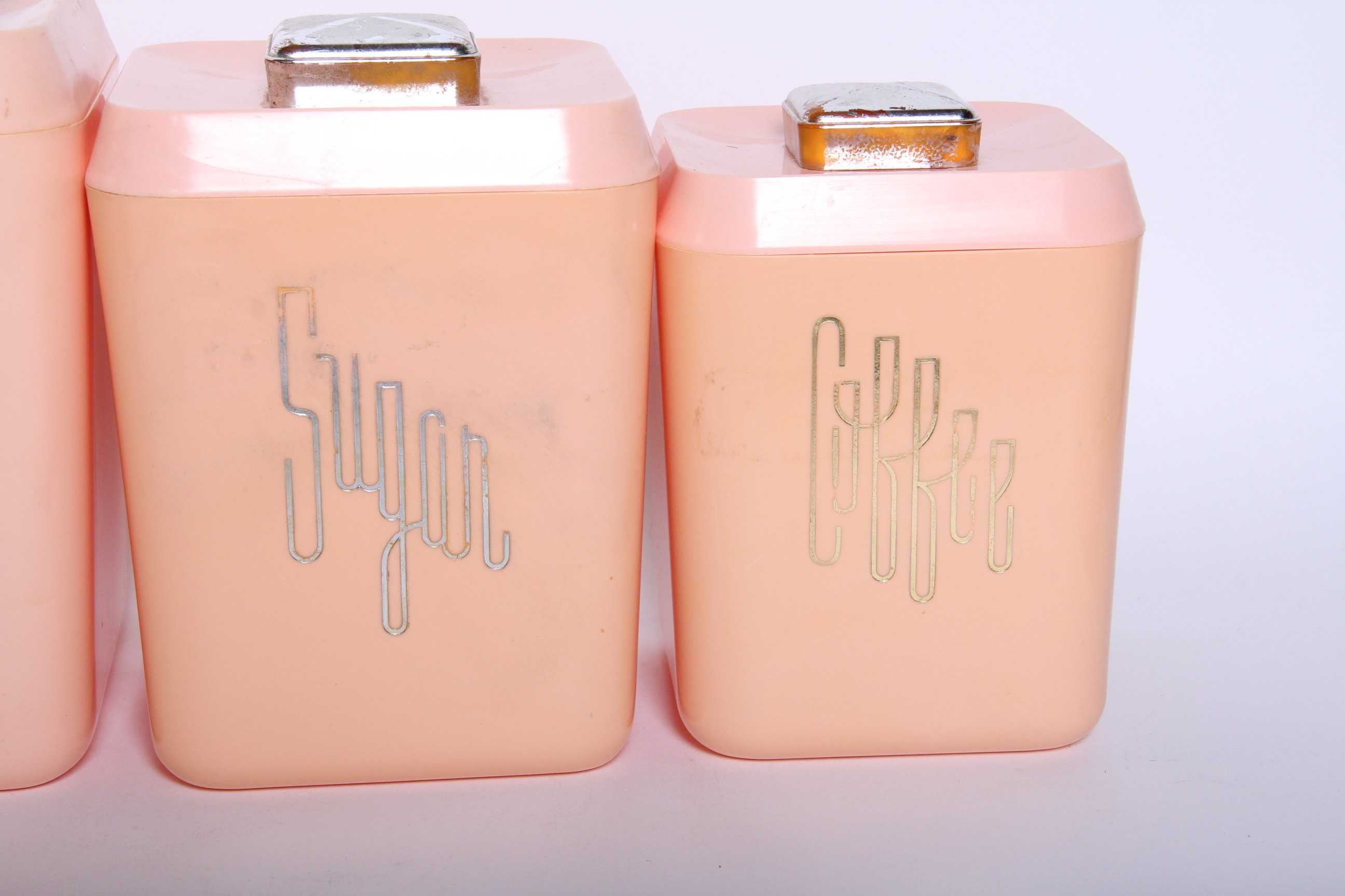 Pink and Gold Kitchen Canister Set