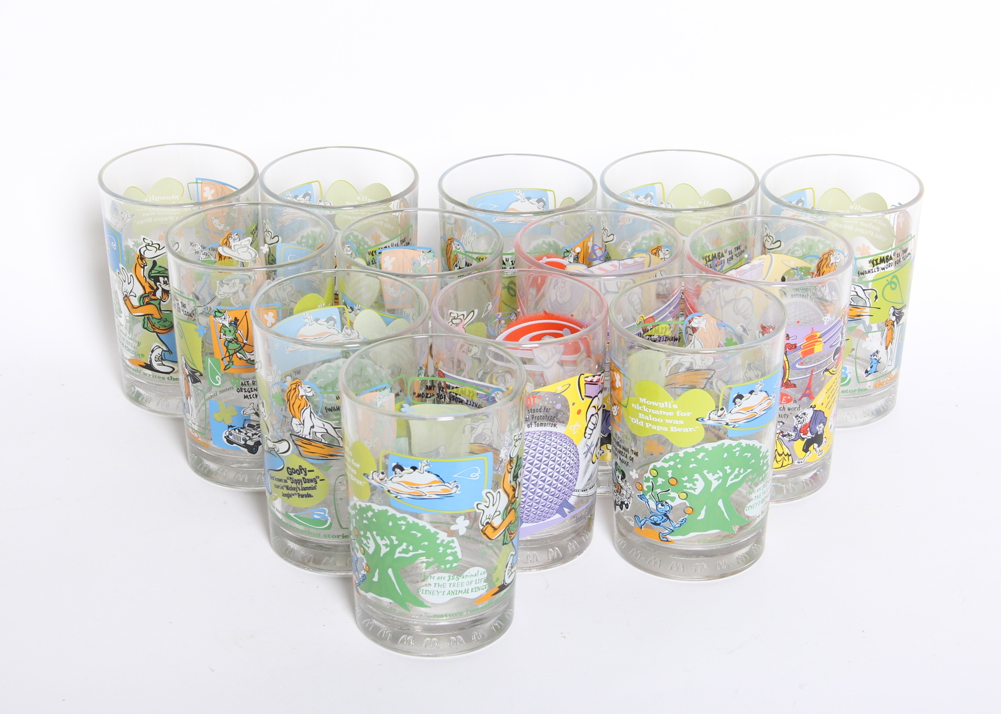 Thirteen Disney Drinking Glasses