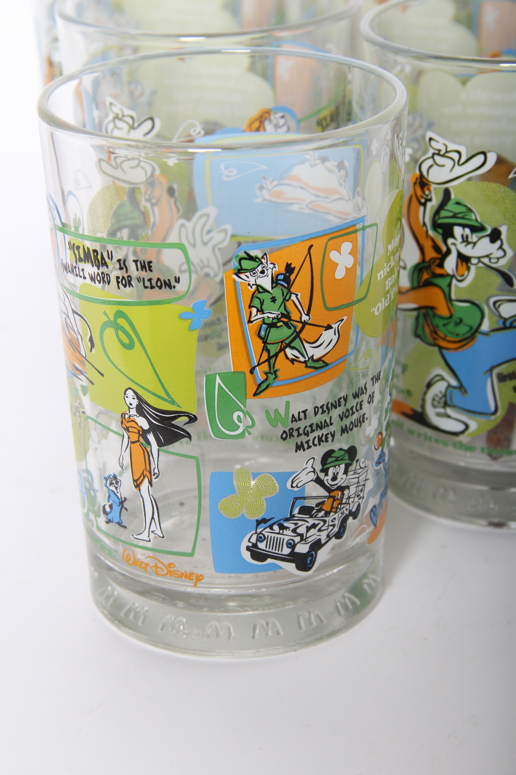 Thirteen Disney Drinking Glasses