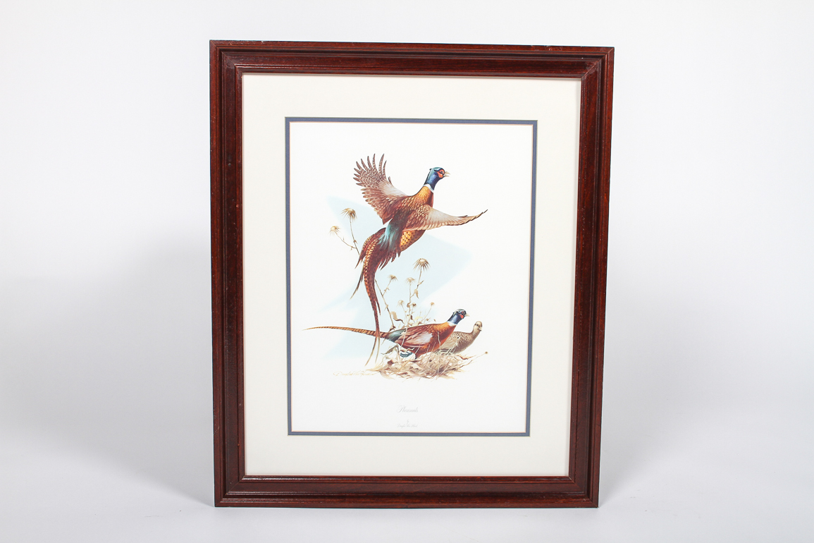 Lithograph of Pheasants by Douglas Van Howd