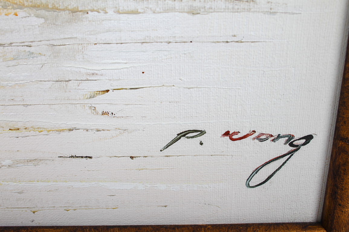 Oil on Canvas of Chinese Junks by P.C. Wong